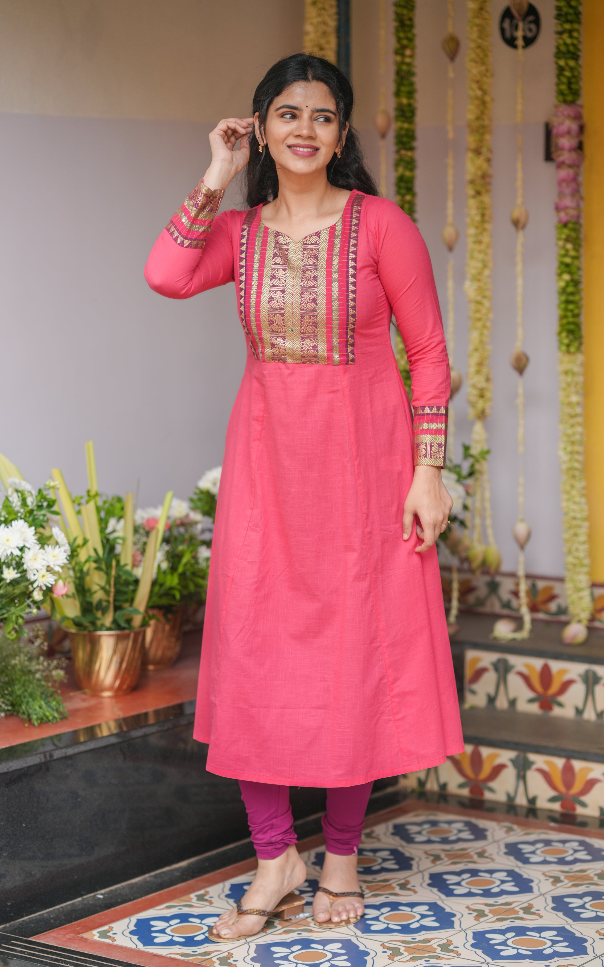 Stylish A-line kurti for office