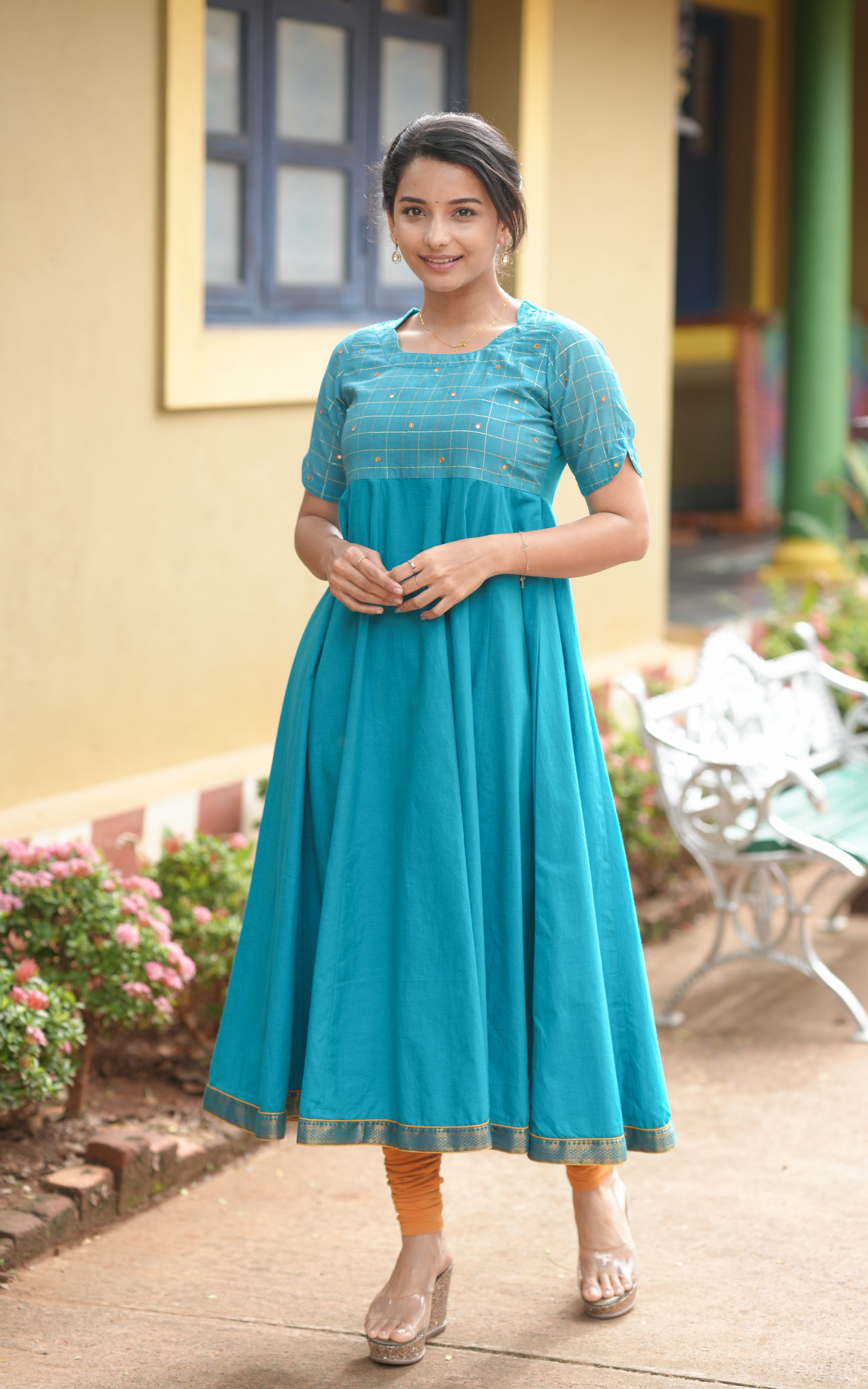 Blue Anarkali kurti