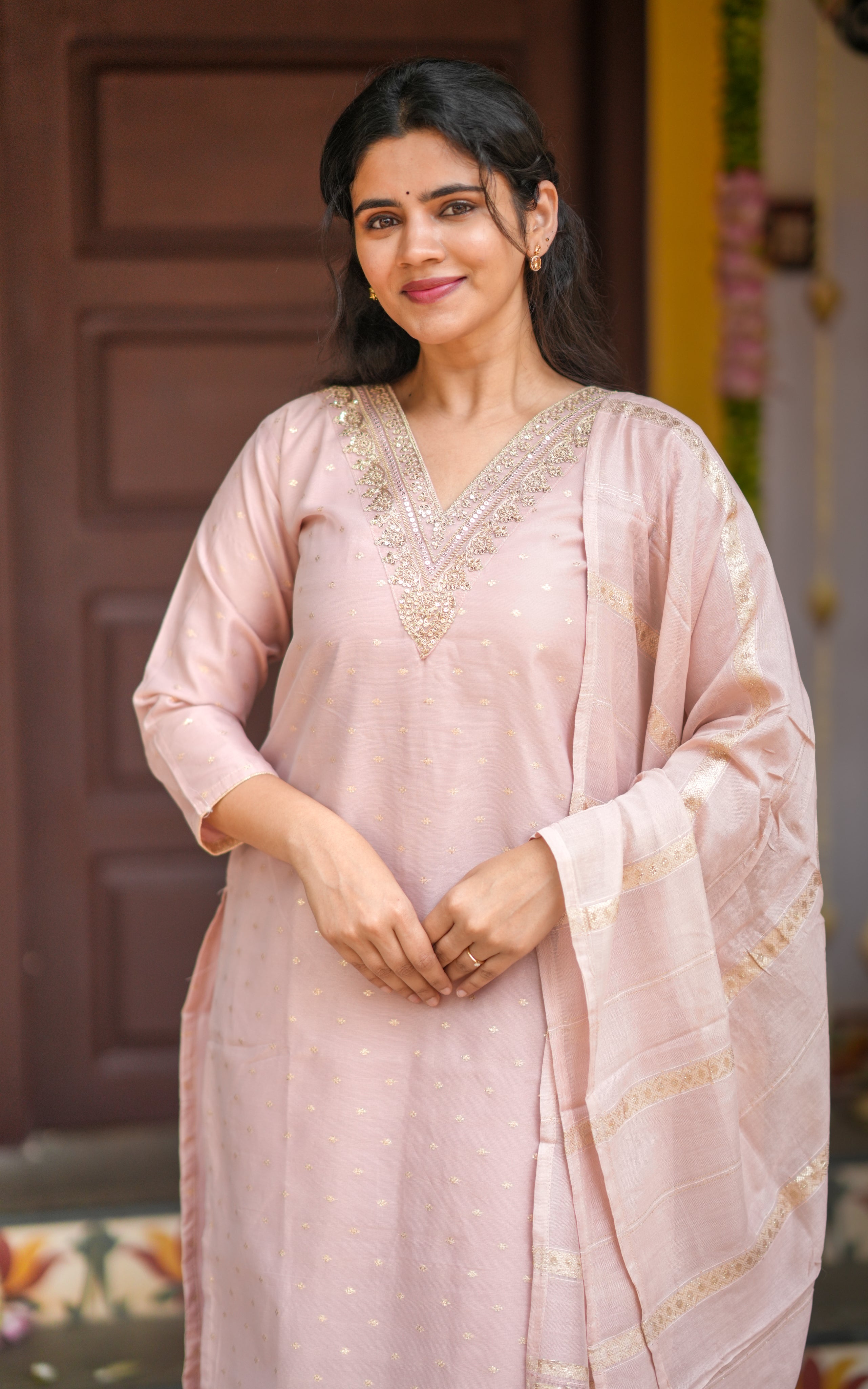 Ethnic straight kurti with minimal design for women