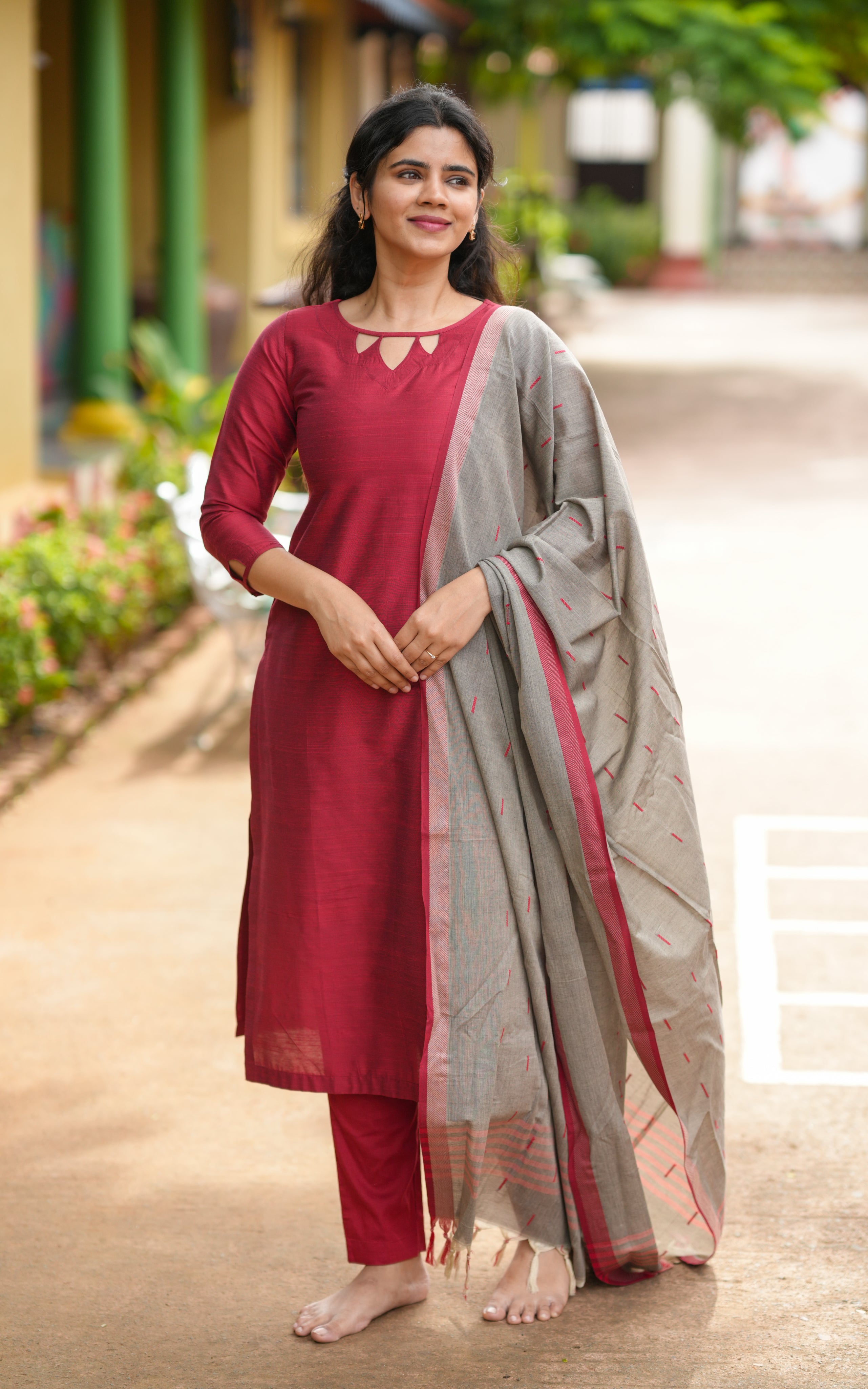 Straight kurti with side slits