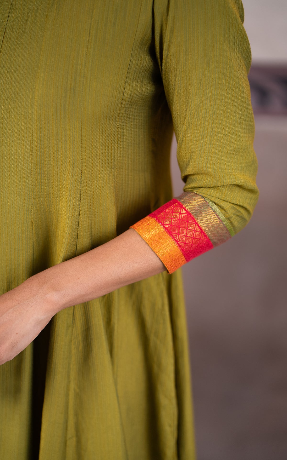 Mehendi Green and Shimmer (Kurti+Dupatta)