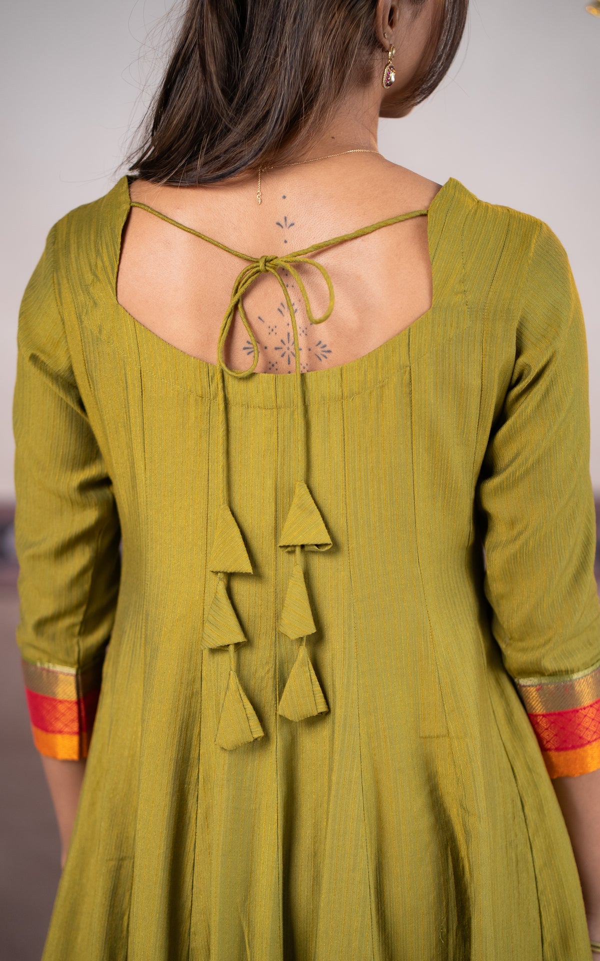 Mehendi Green and Shimmer (Kurti+Dupatta)