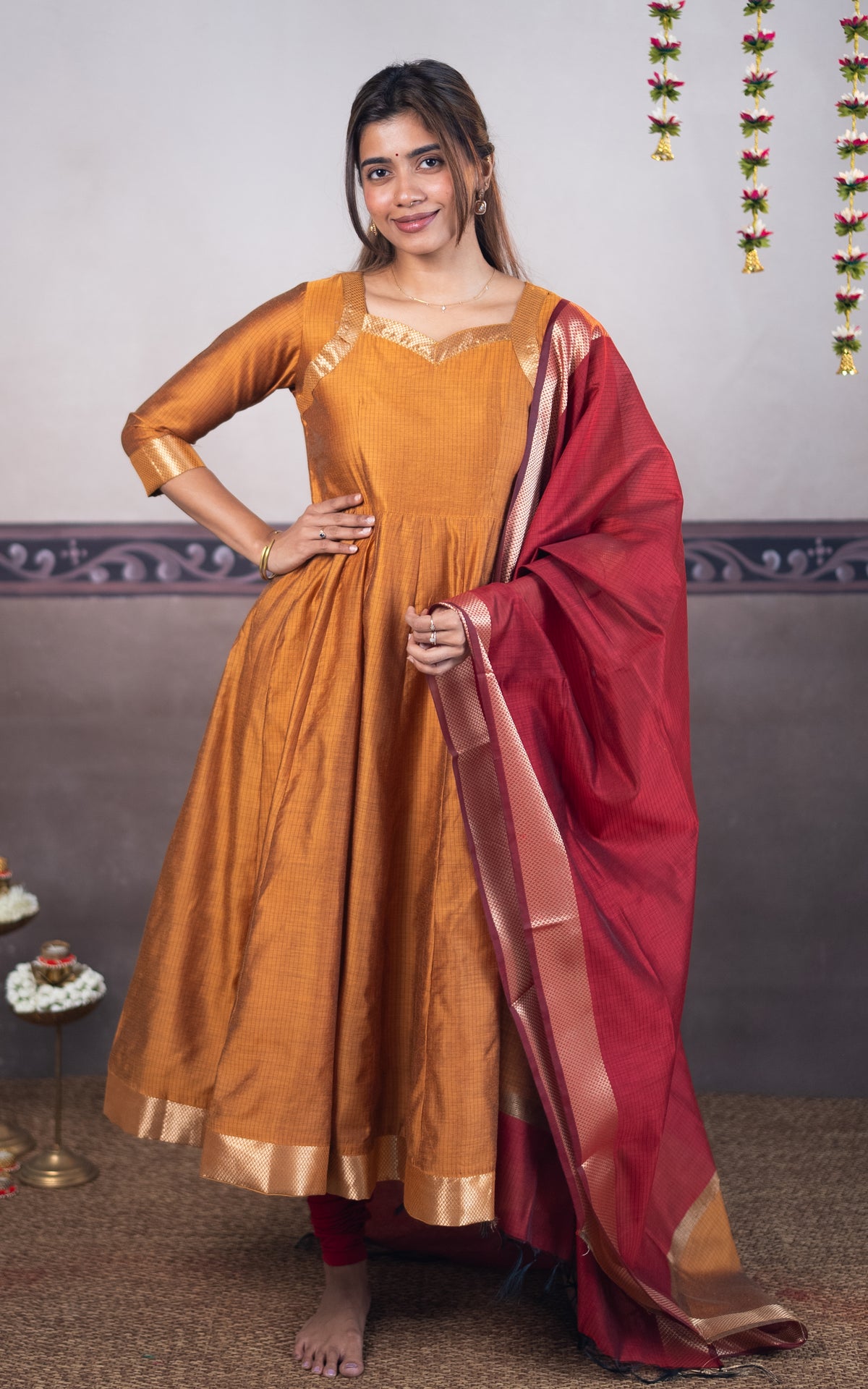 Geethanjali Mustard (Kurti+Dupatta)