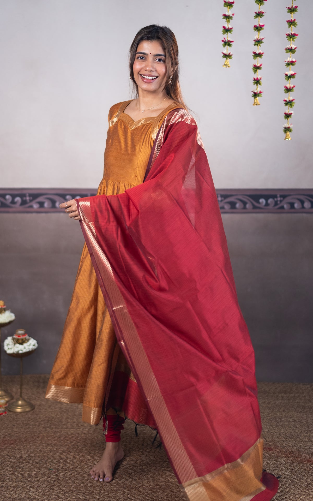 Geethanjali Mustard (Kurti+Dupatta)