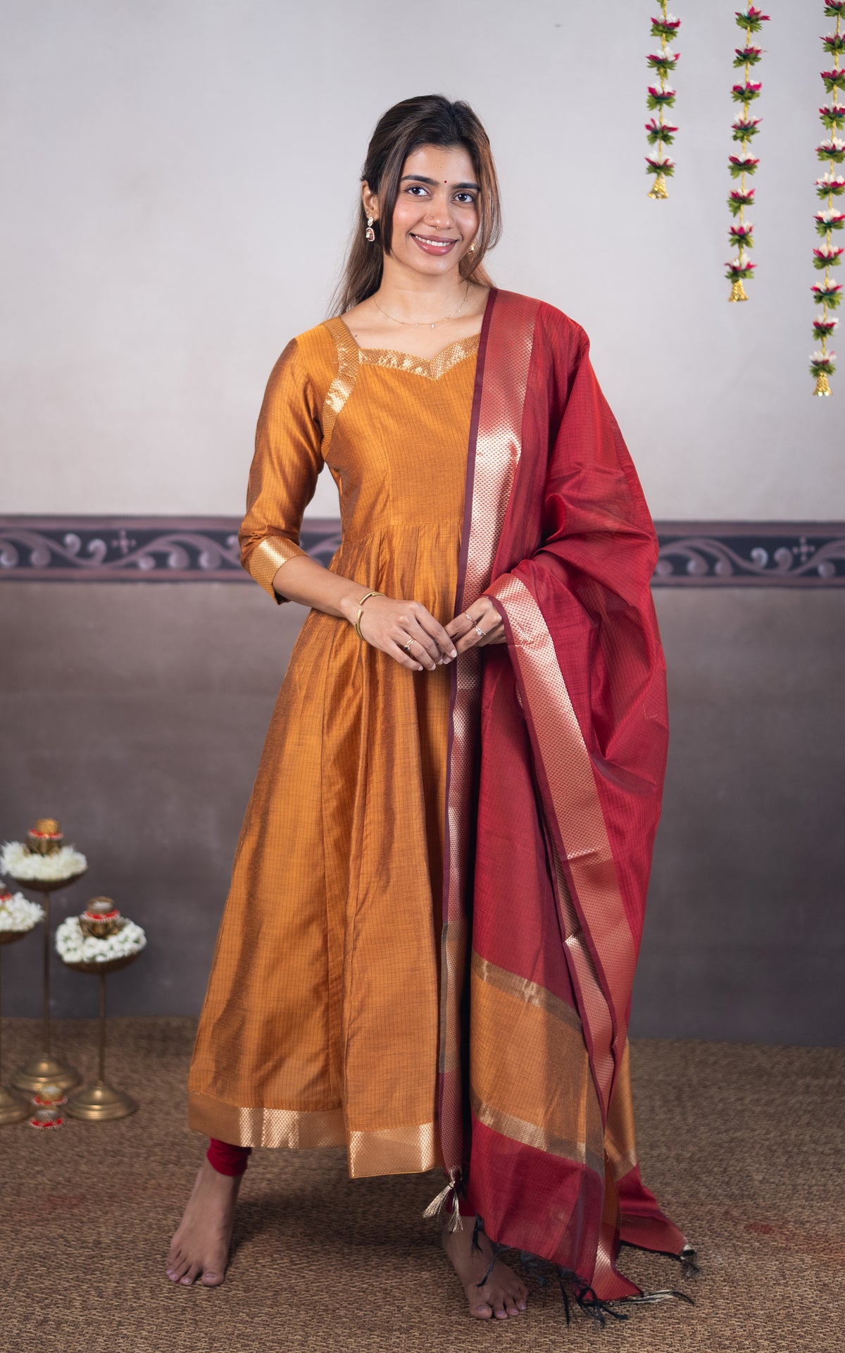 Geethanjali Mustard (Kurti+Dupatta)