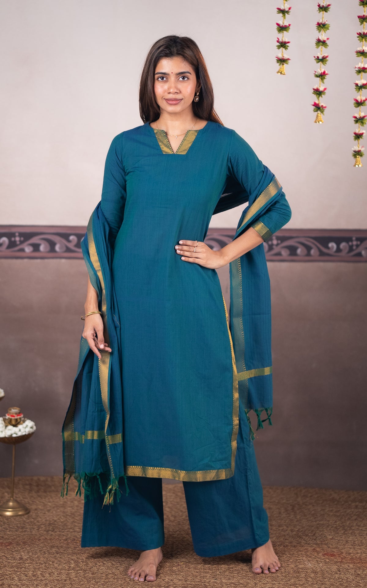 Vintage Set G (Kurti+Pant+Dupatta)