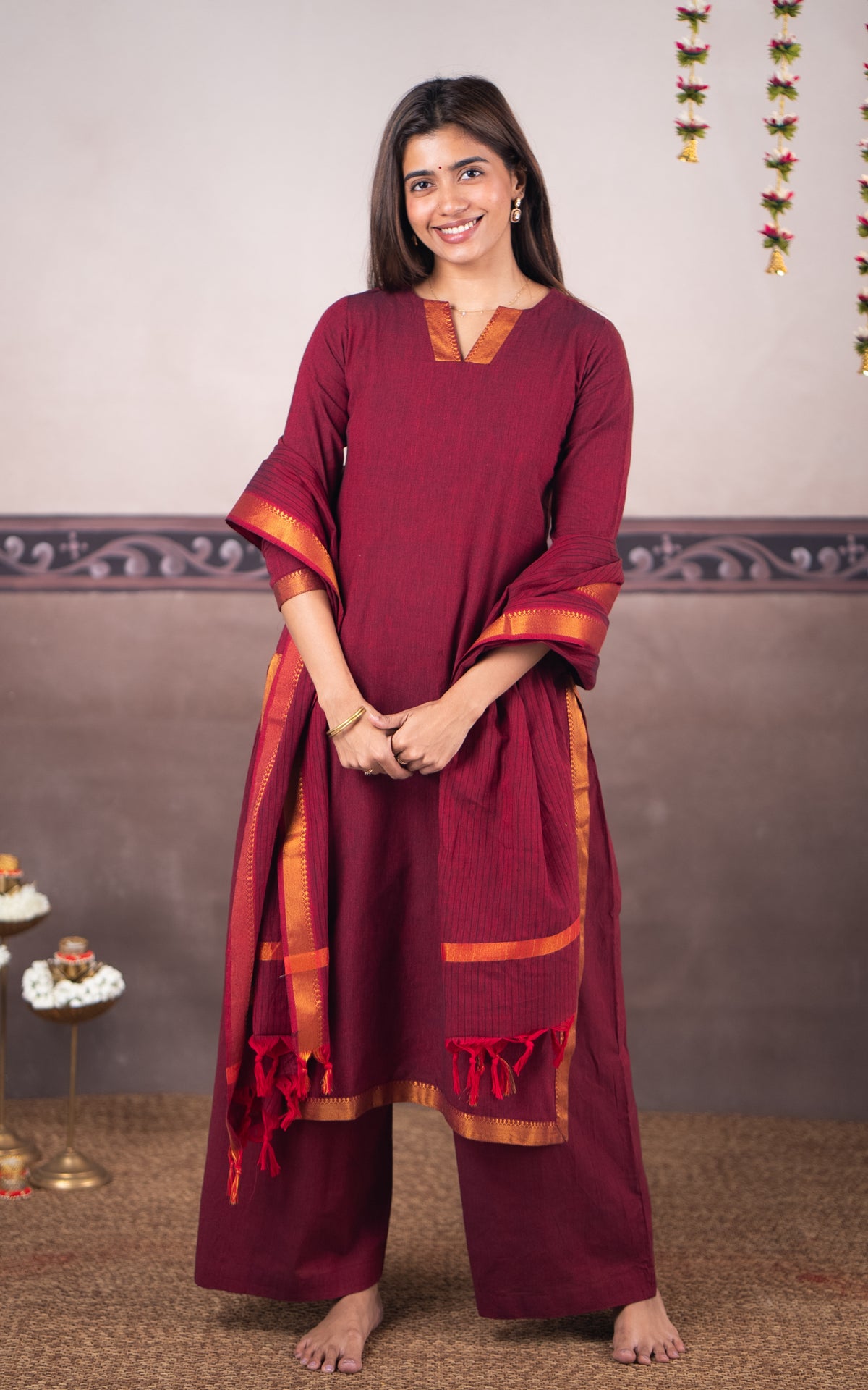 Vintage Set F (Kurti+Pant+Dupatta)