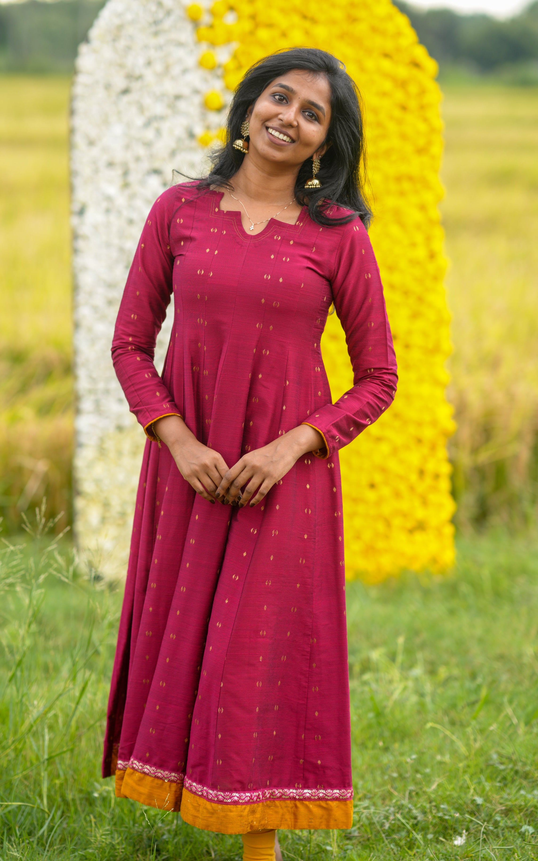 Silk cotton Anarkali for festive season