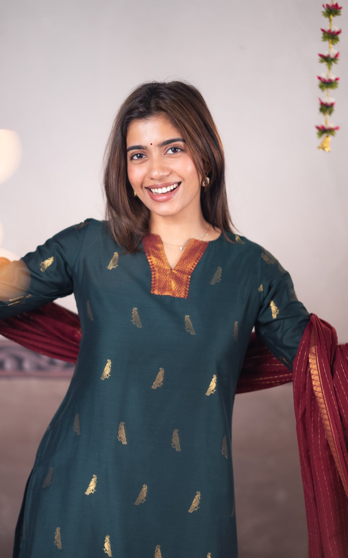 Mayil Green (Kurti+Dupatta)