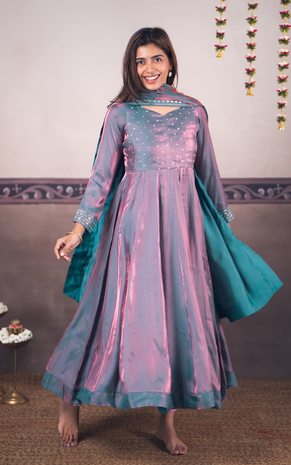 Diwali Evening Dual Tone C (Kurti+Dupatta)