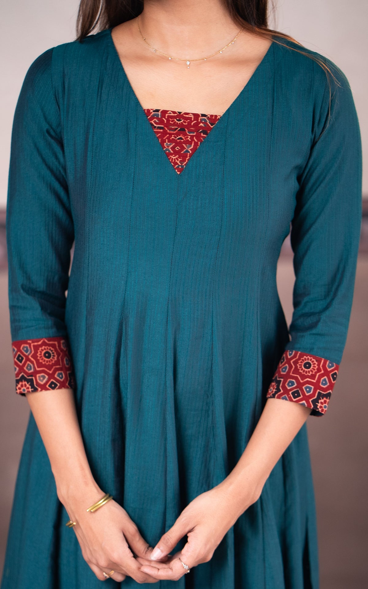 Rust and Teal (Kurti+Dupatta)