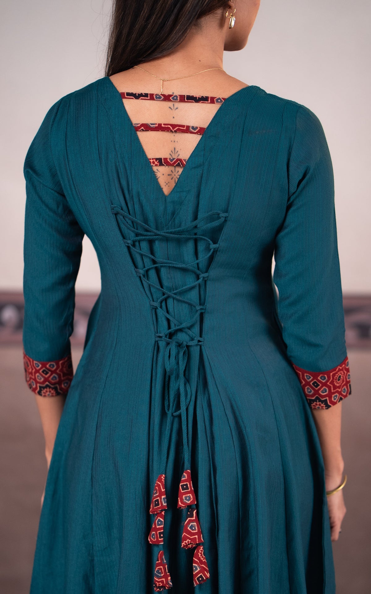 Rust and Teal (Kurti+Dupatta)