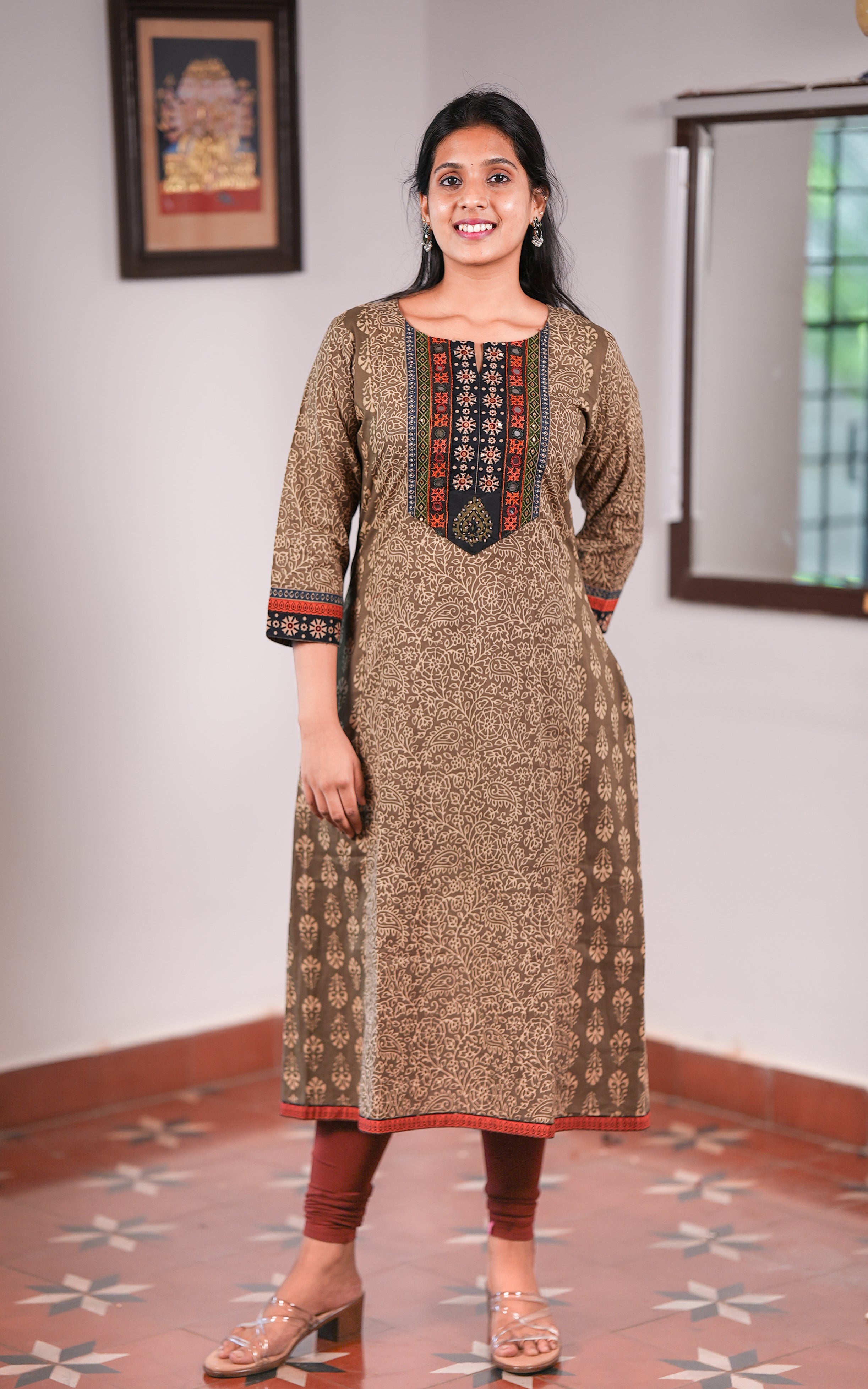 Stylish A-line kurti for office