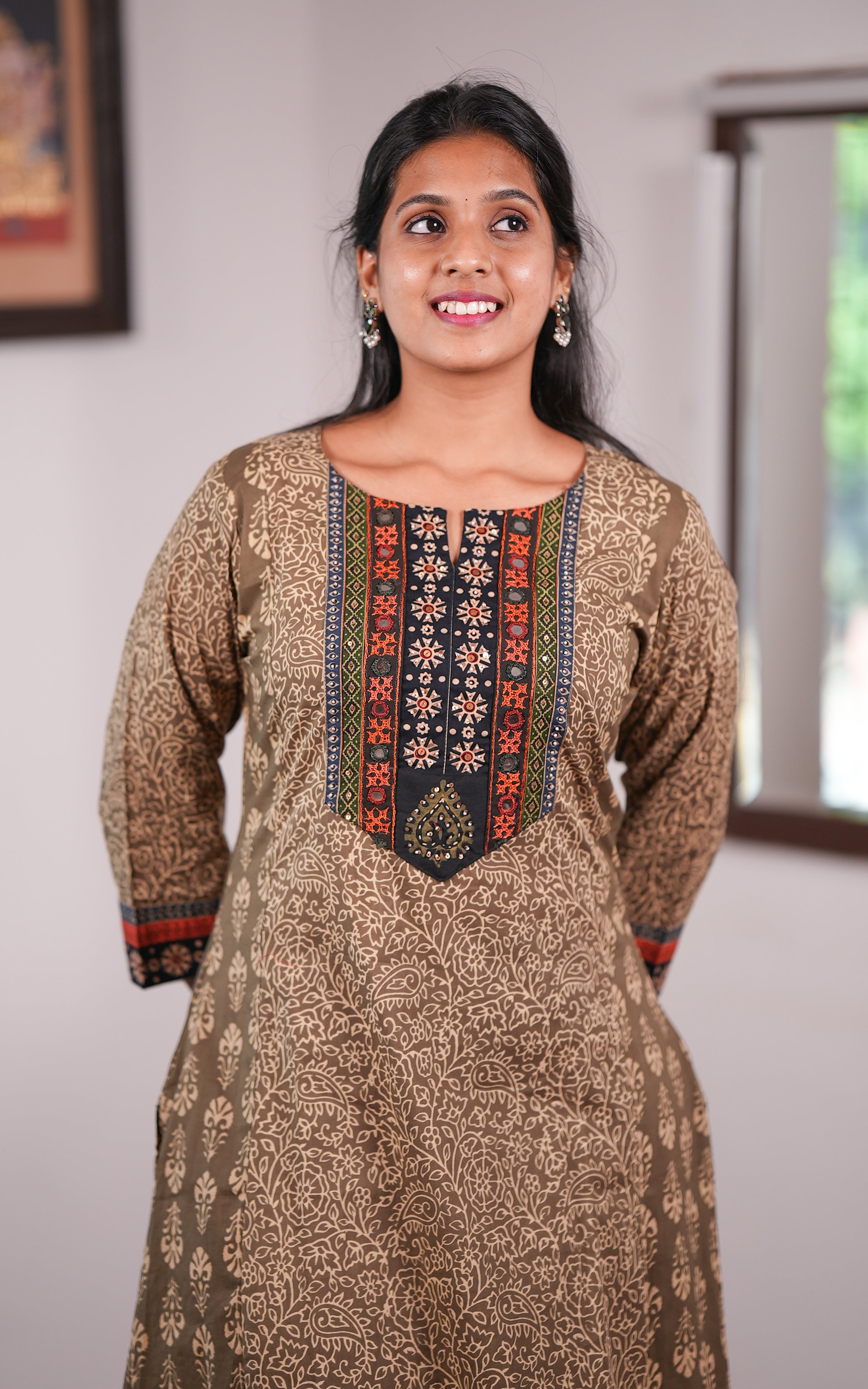 Summer wear cotton A-line kurti