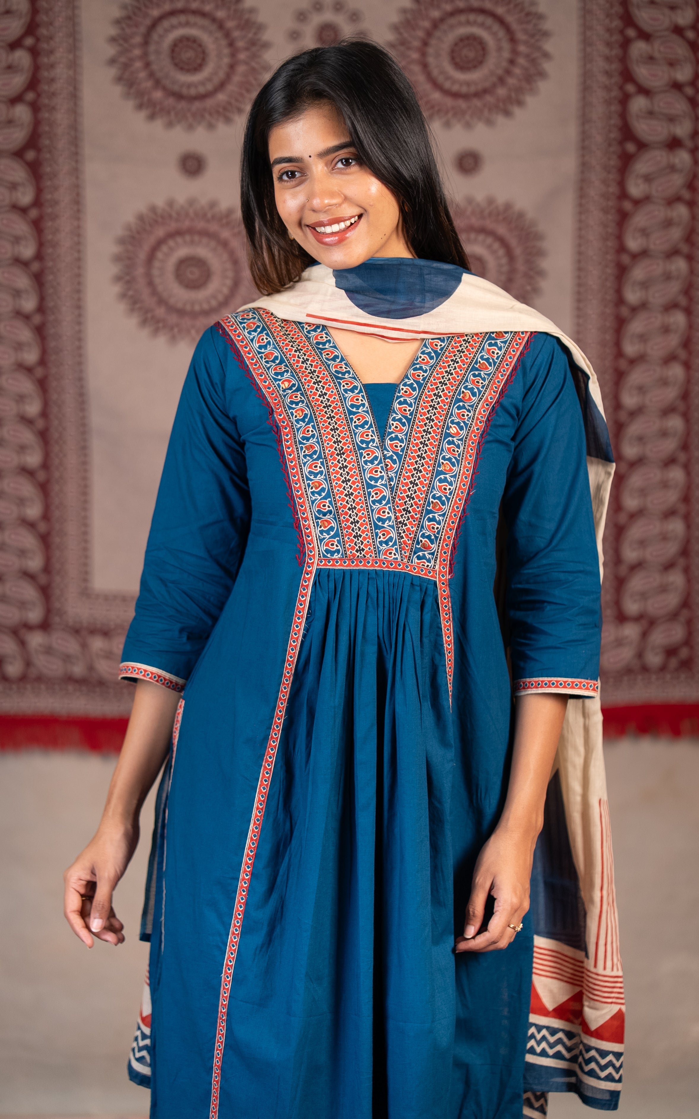 Casual wear cotton Aline kurti set for women