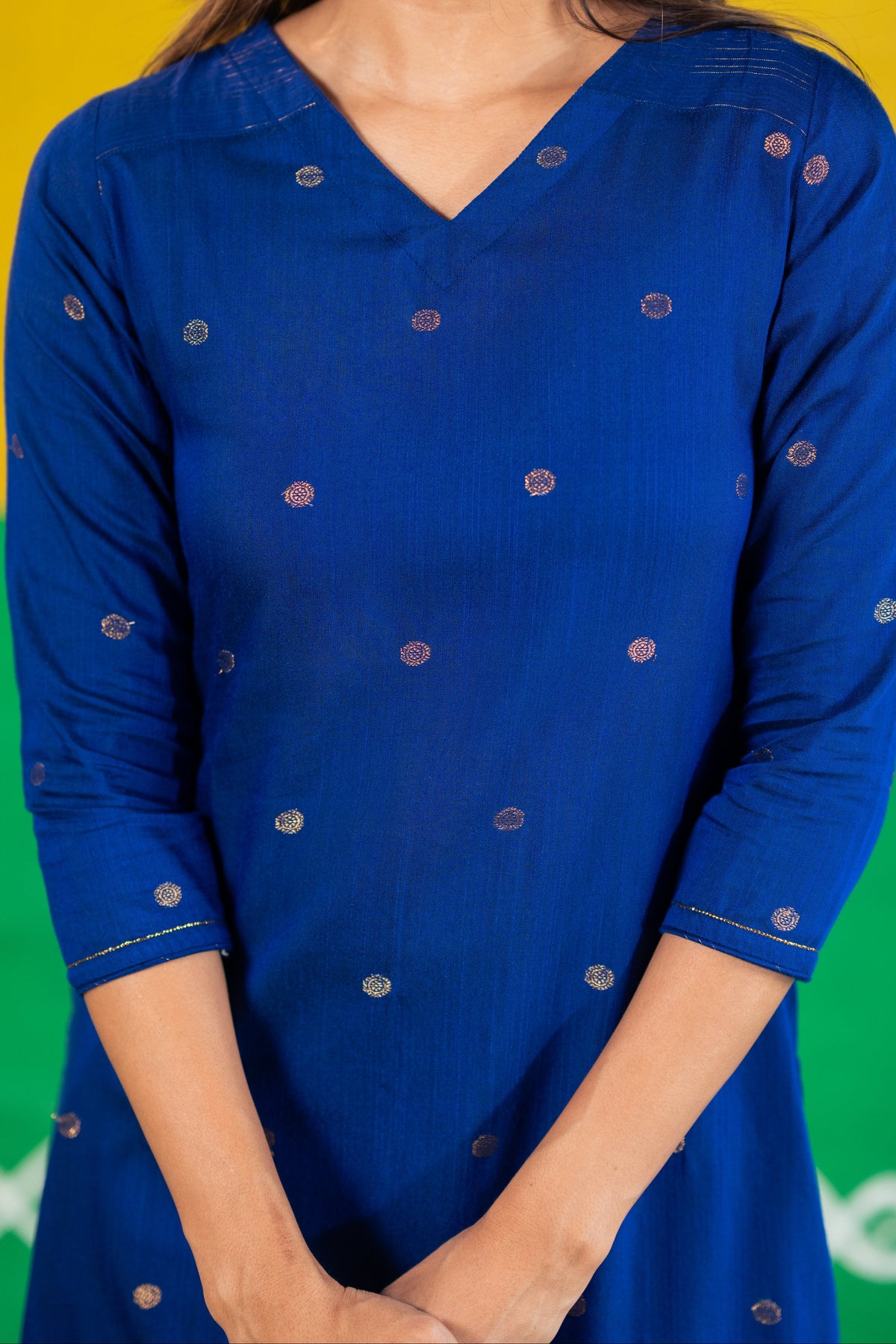 Rudra Mayil Border Royal Blue