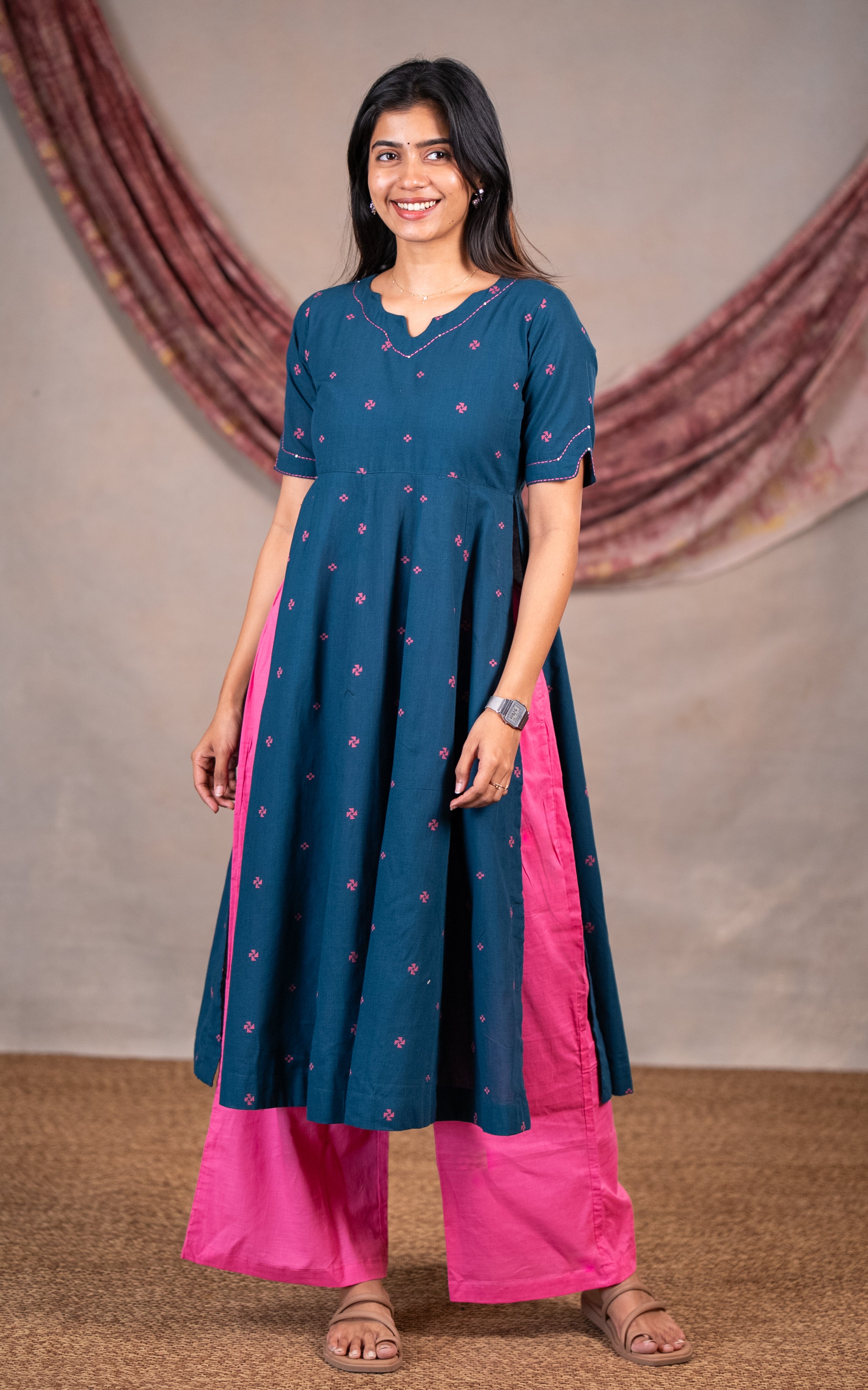 South Cotton Naira Cut Kurti Set For Women