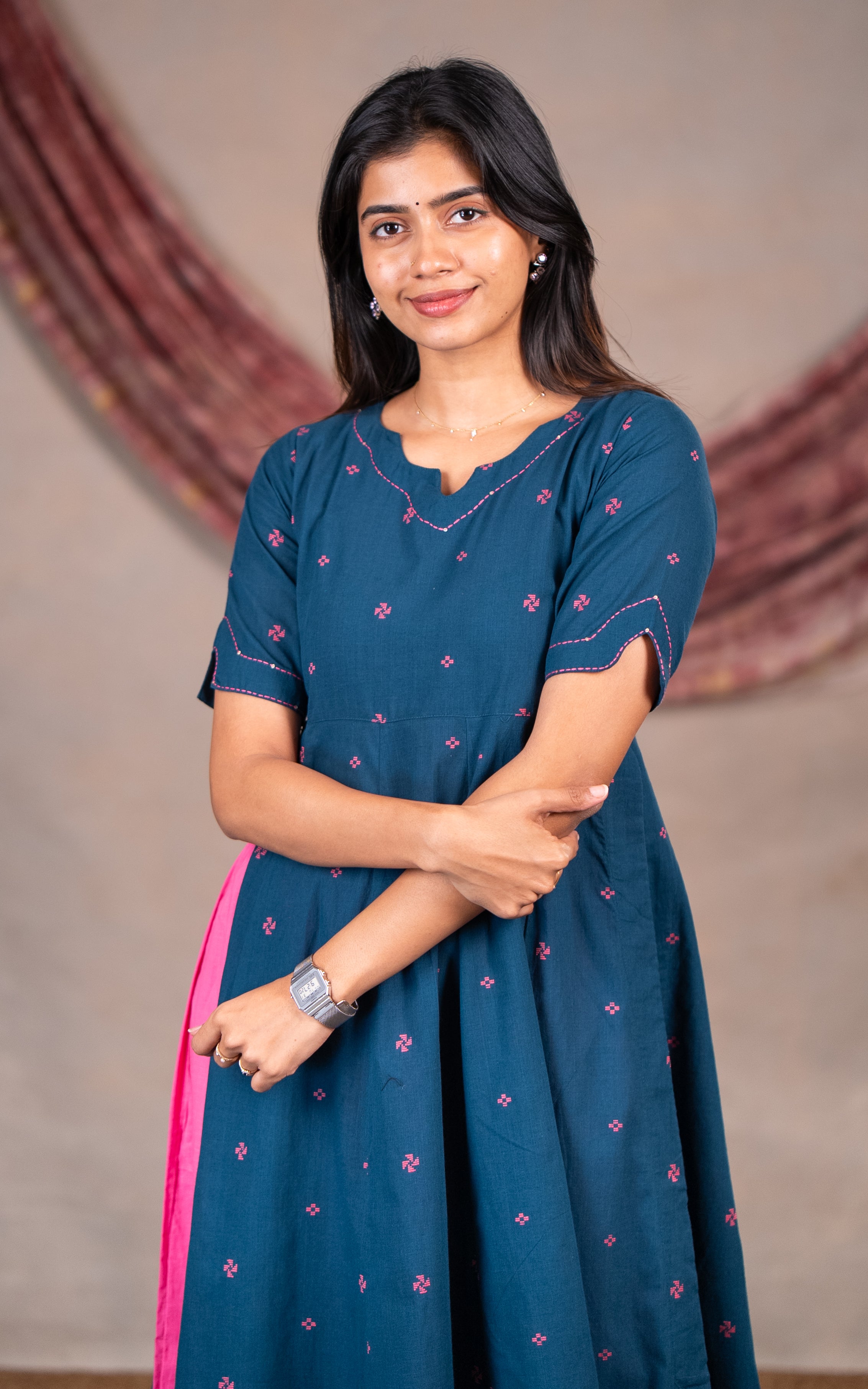 Elegant South Cotton Kurti With Palazzo Pant