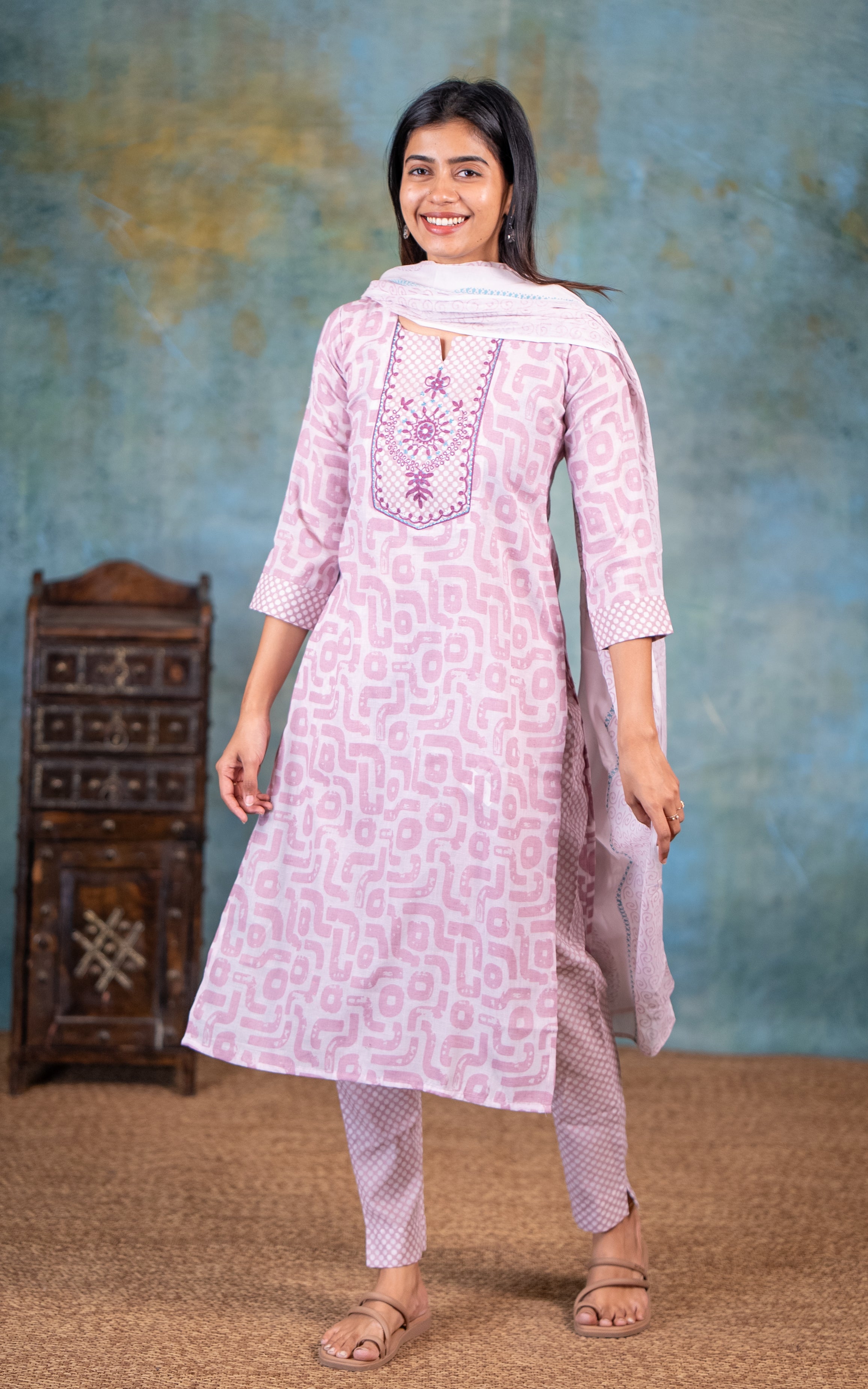 Daily wear breathable cotton blend kurti set