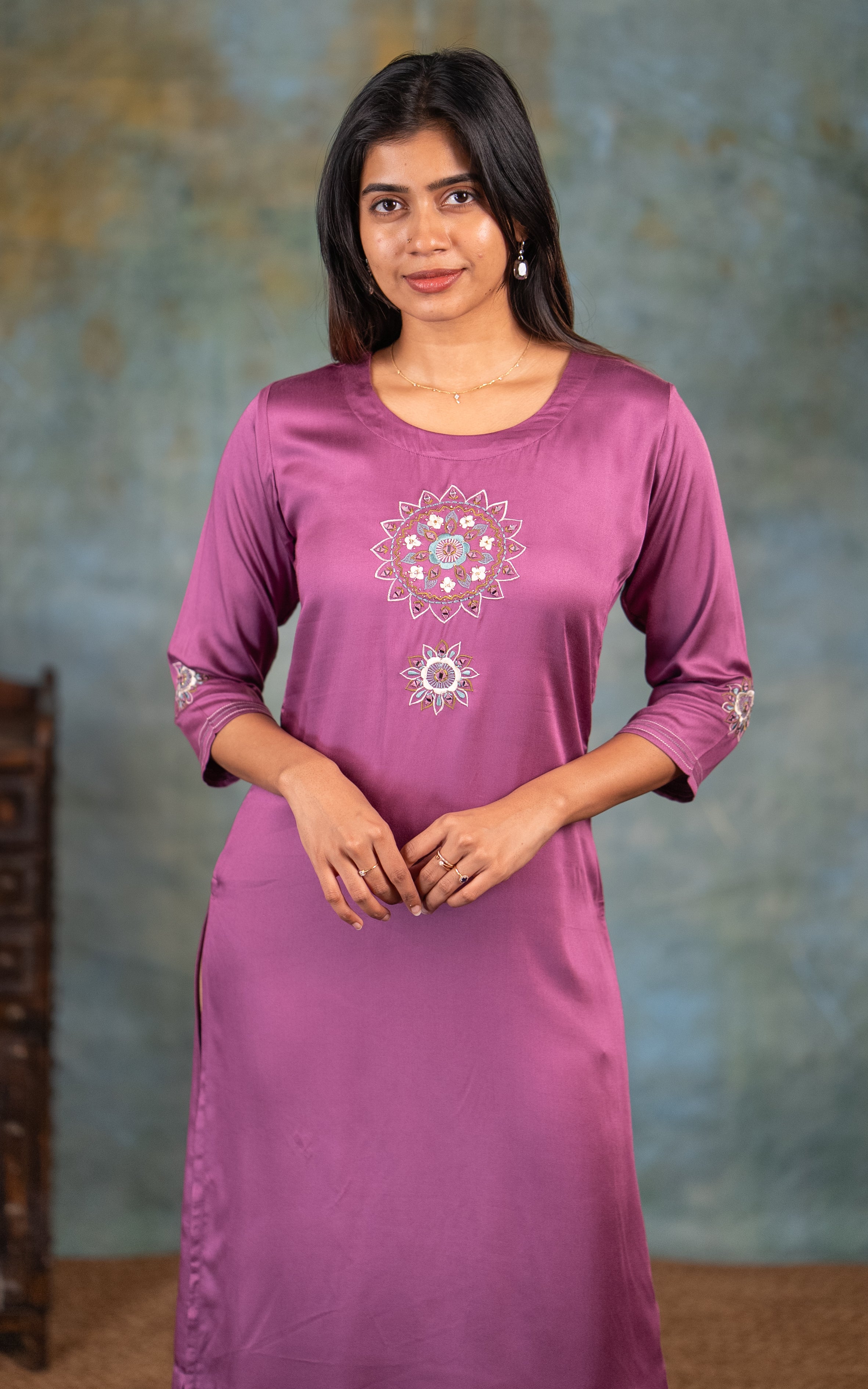 Silky Rayon Straight Cut Kurti for Women