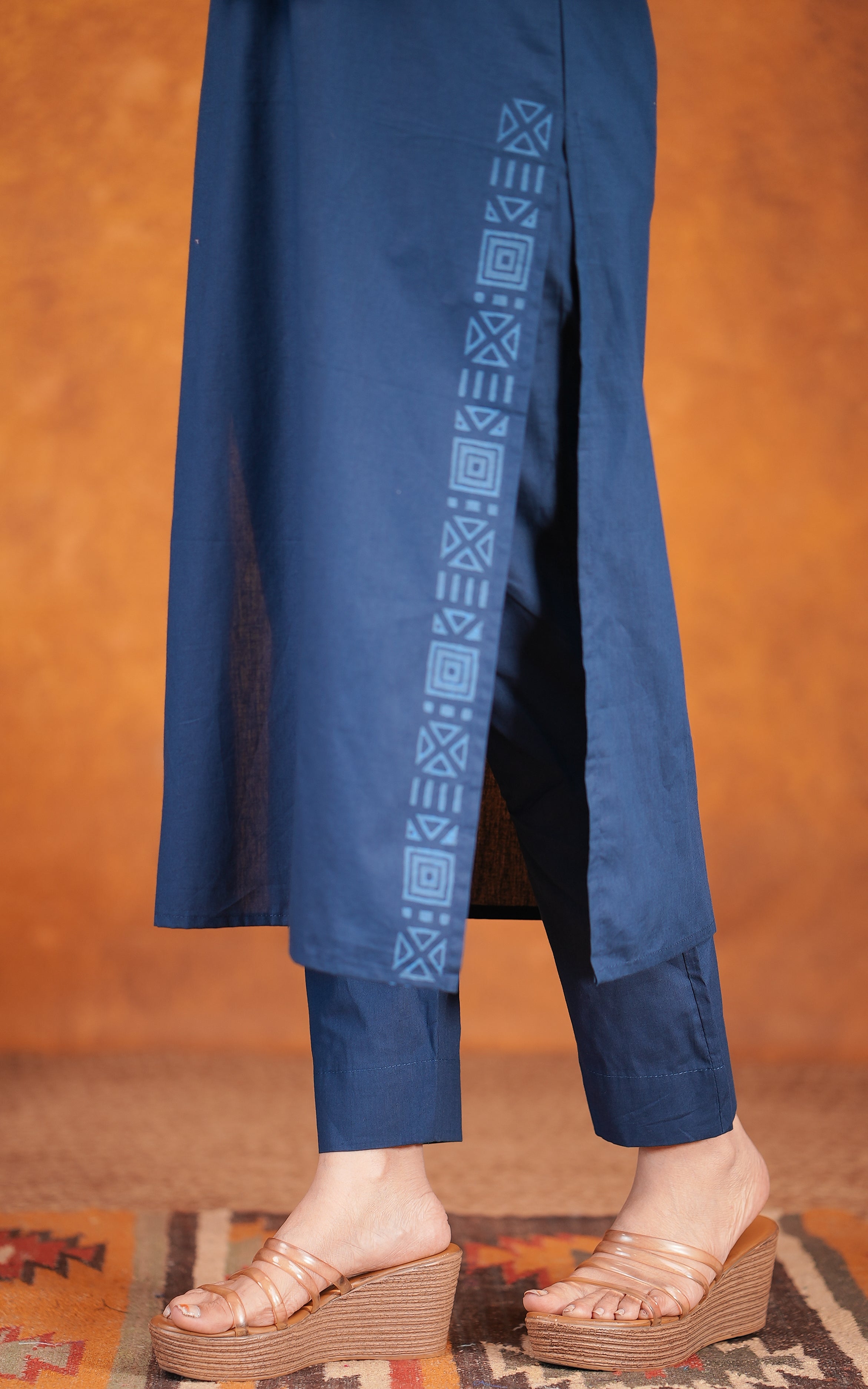 Ethnic wear cotton mirror work kurti for women