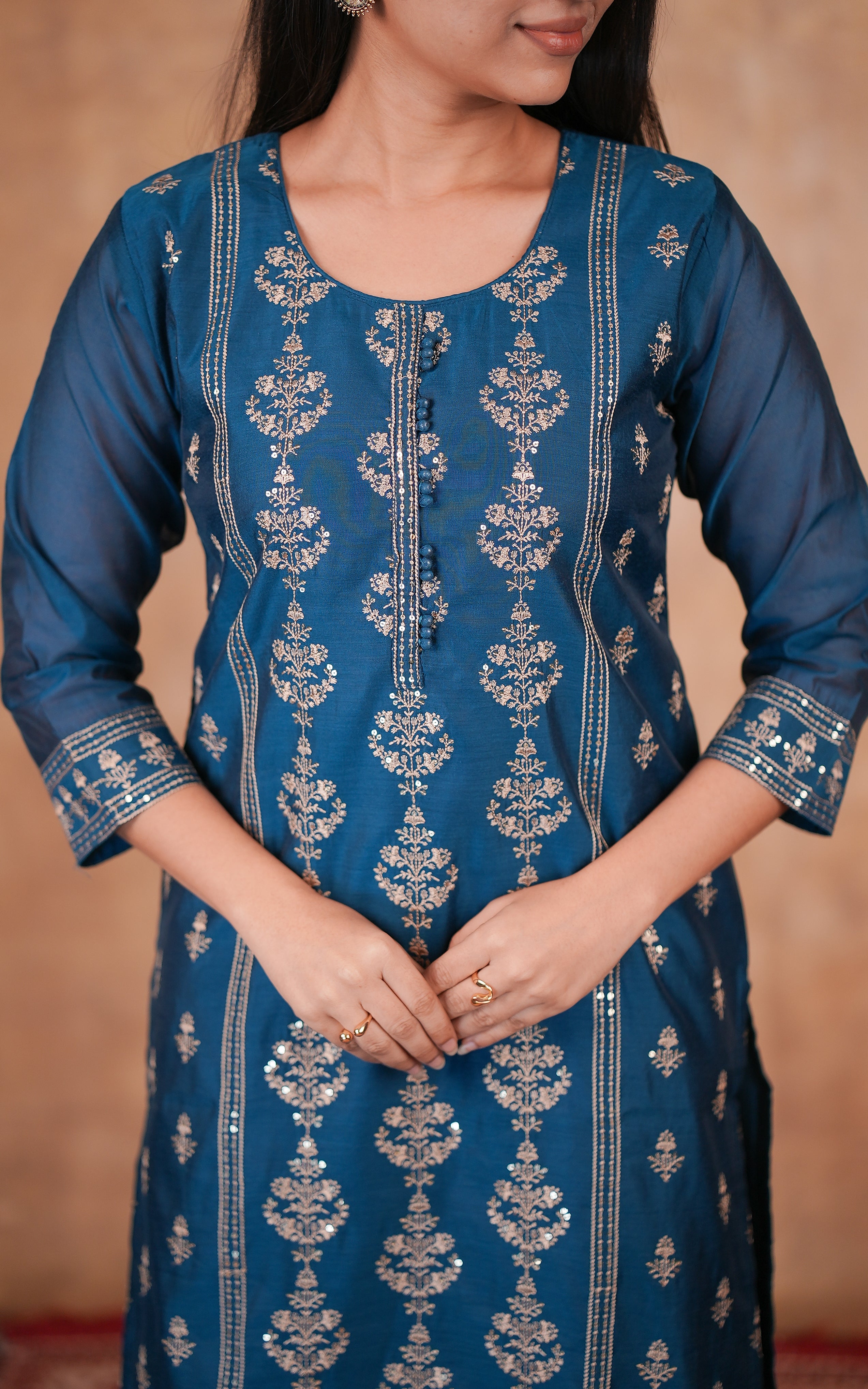 Casual wear art silk long kurti for women