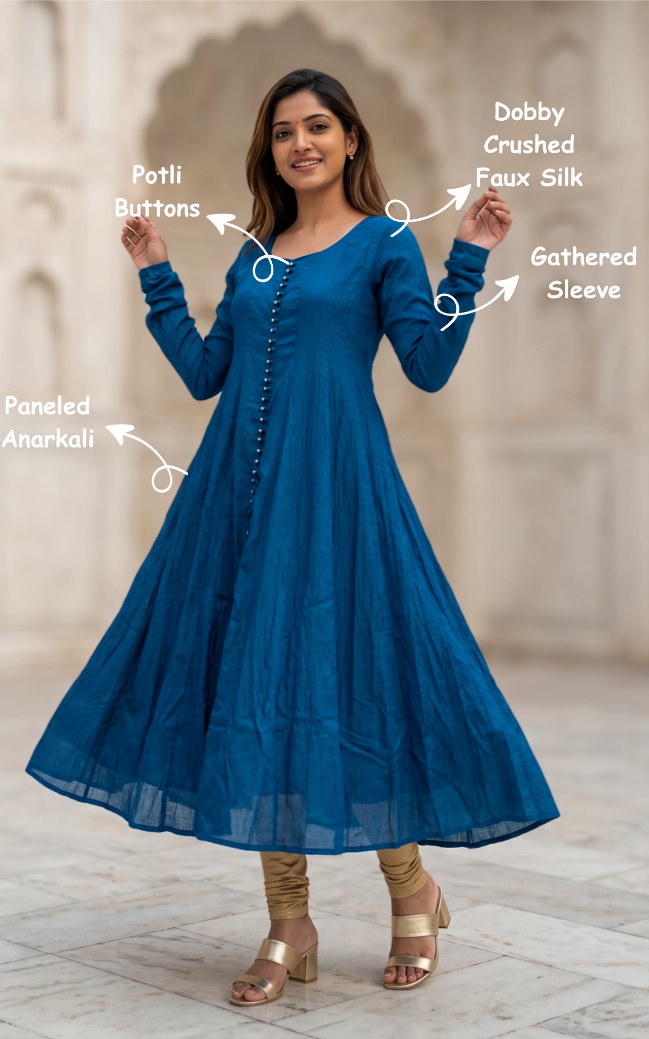 Flowy party wear kurti for celebrations and functions