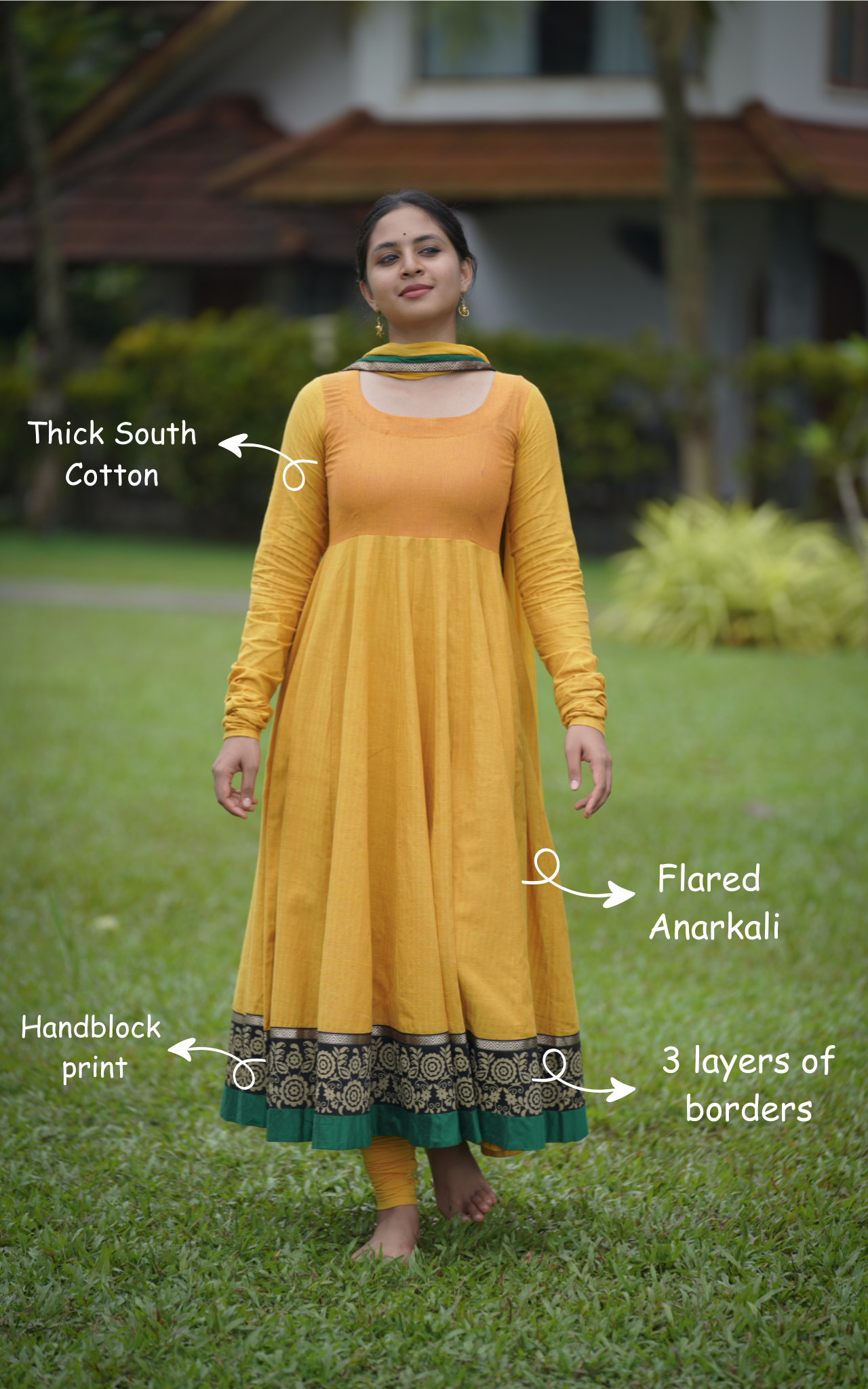 Raavanan costume yellow Anarkali gown