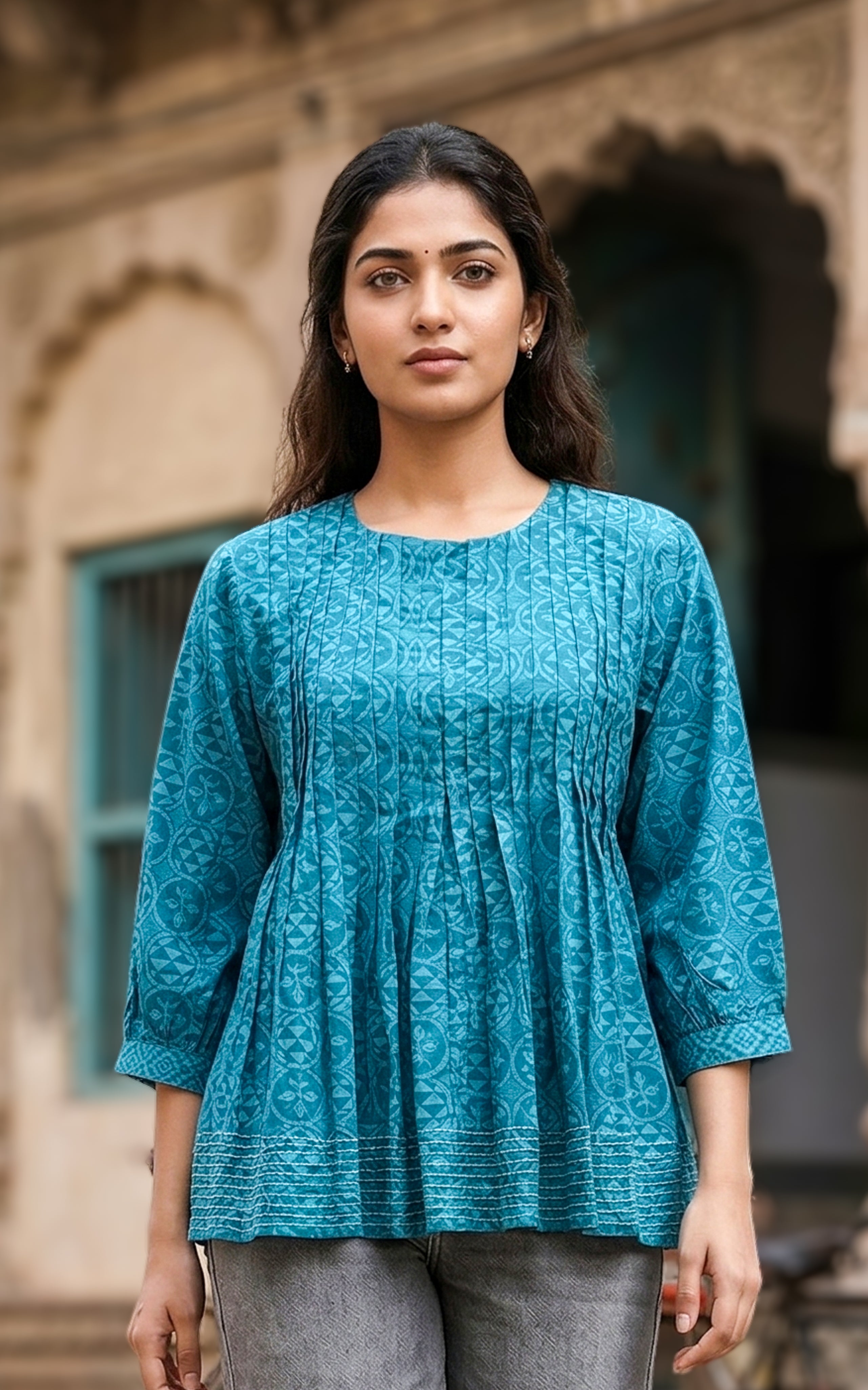 Long puff sleeves for a trendy touch