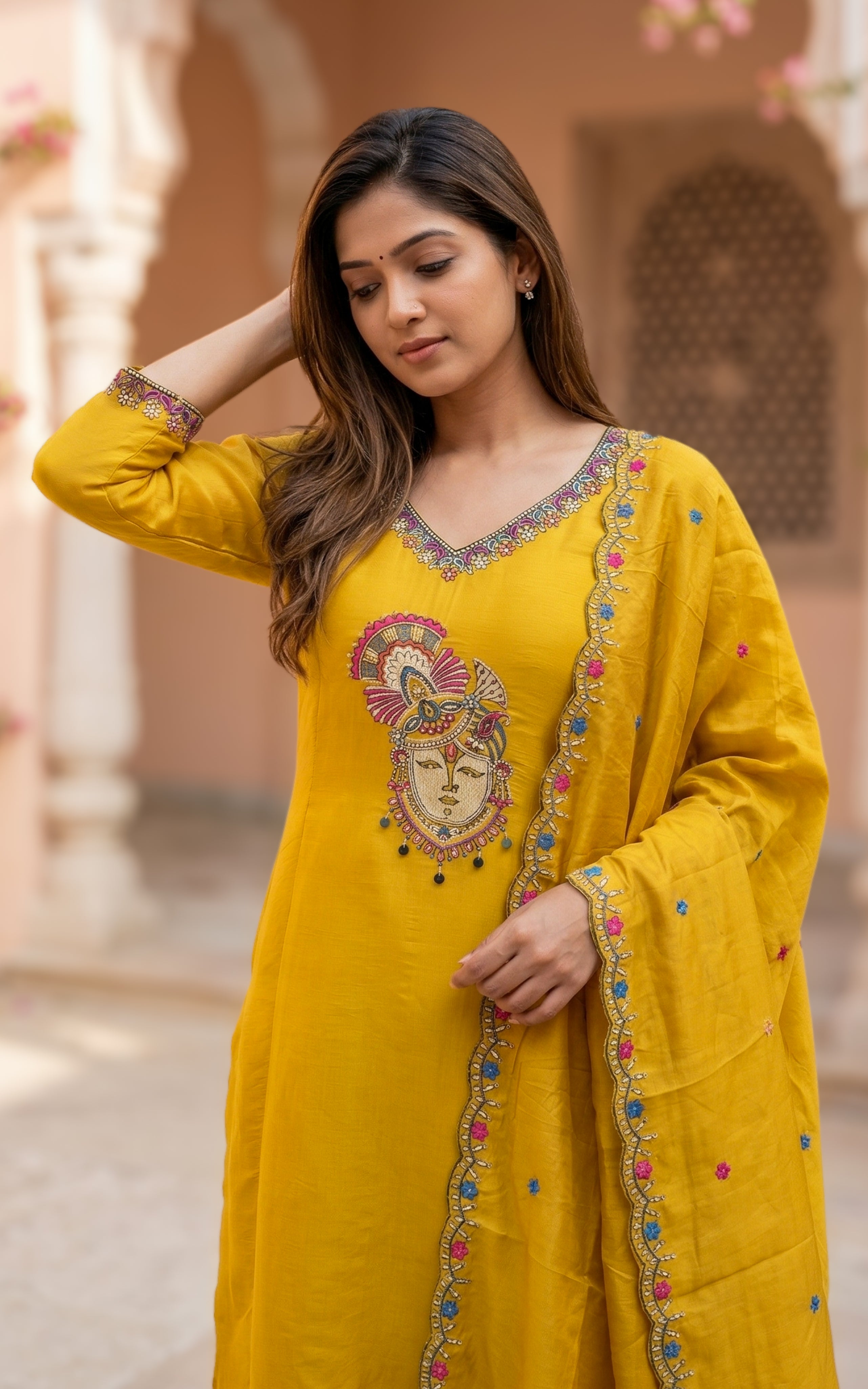 Thulir Mustard (Kurti+Dupatta)