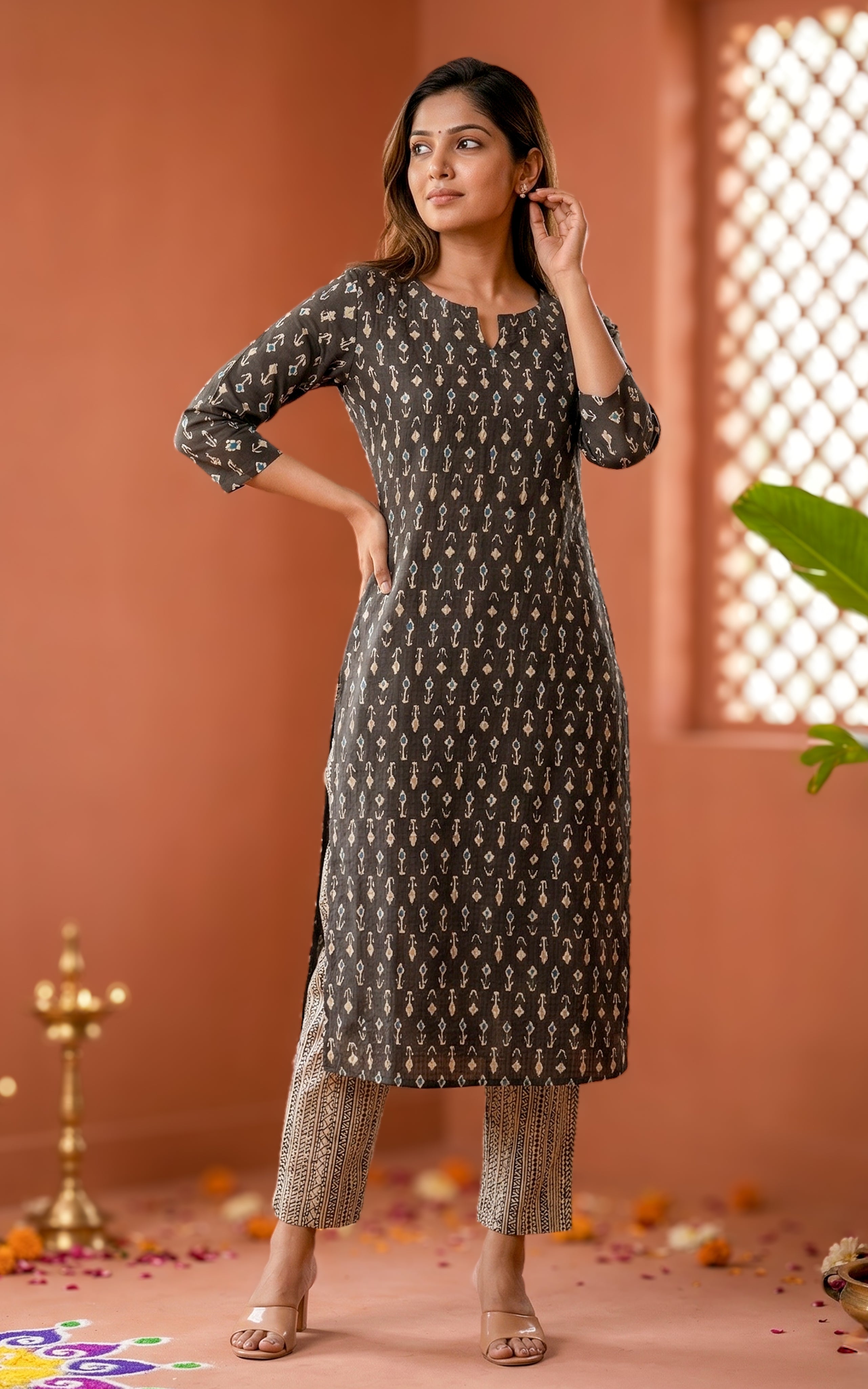 Printed Cotton Pintuck Straight Cut Kurti With Side Slit For Women
Printed Cotton Kurti With Straight Pant And Elastic Waistband