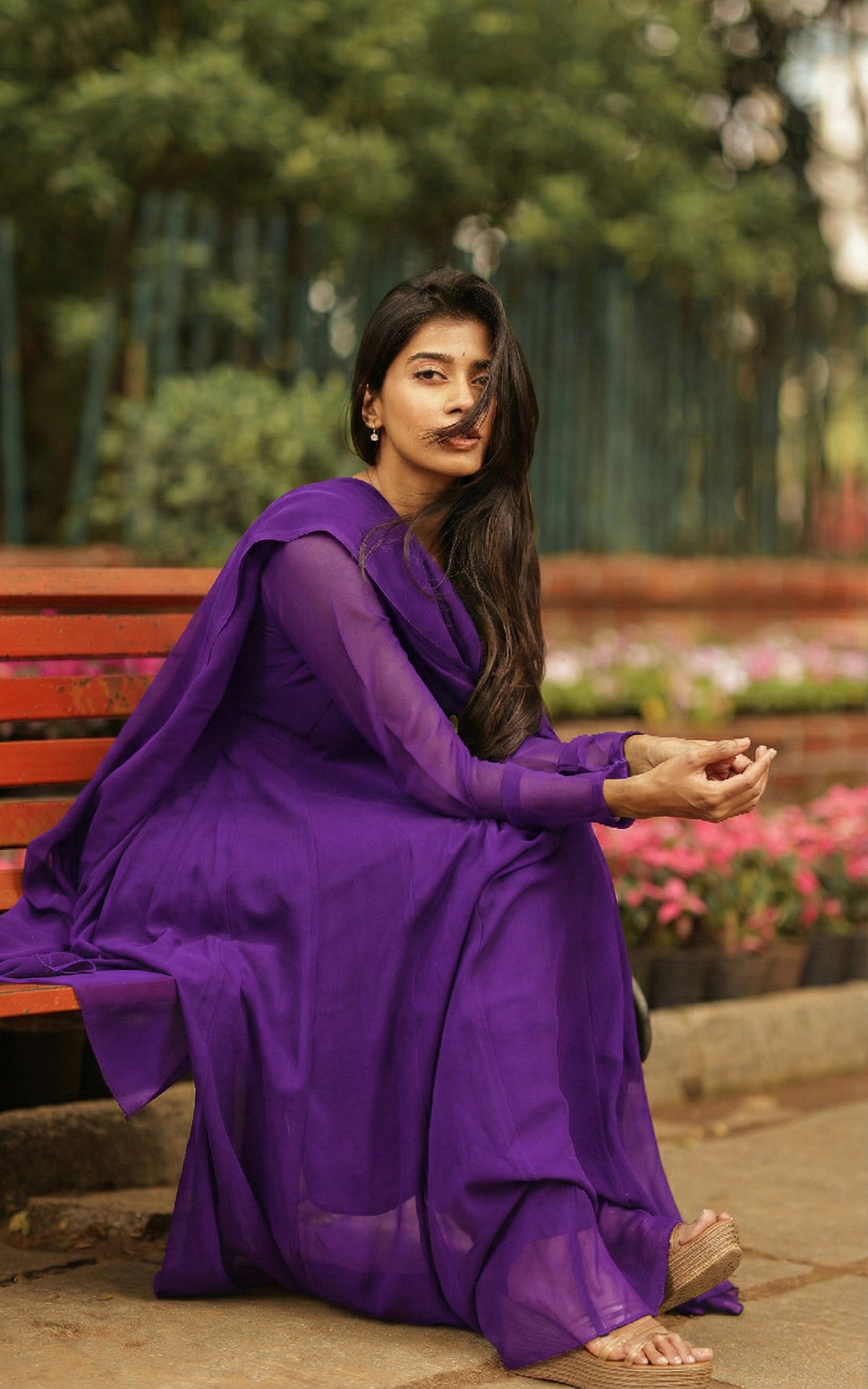 Party wear flared georgette kurti with dupatta