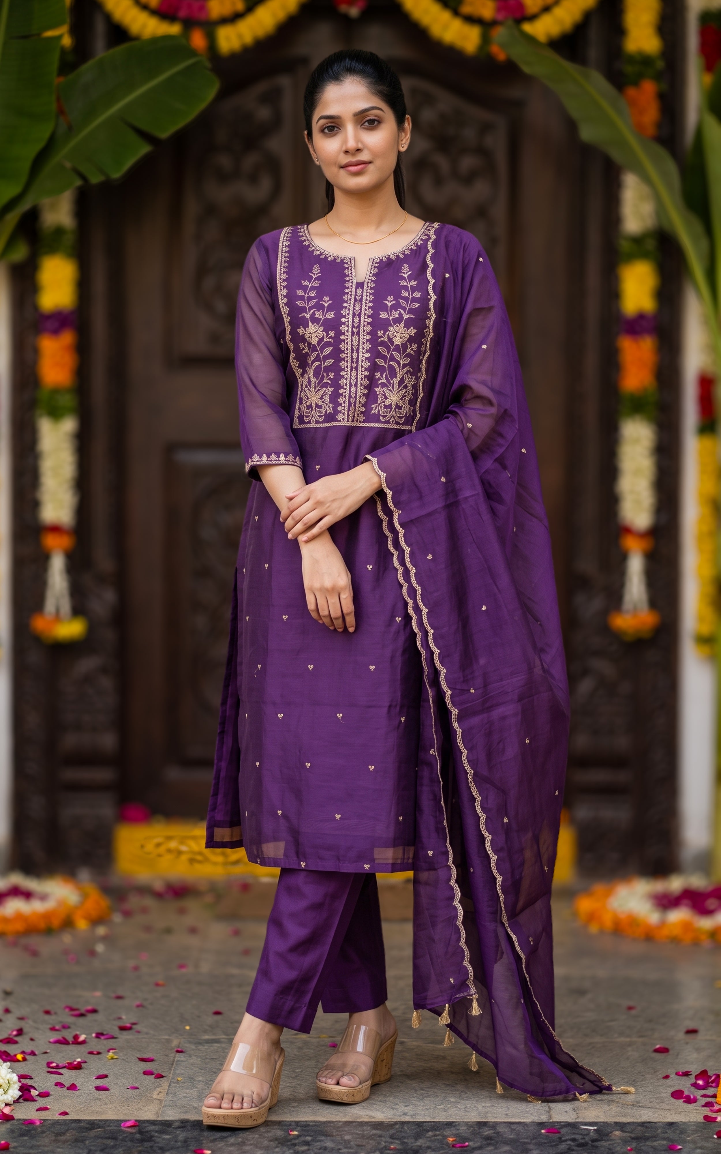 Devasha Violet (Kurti+Pant+Dupatta)