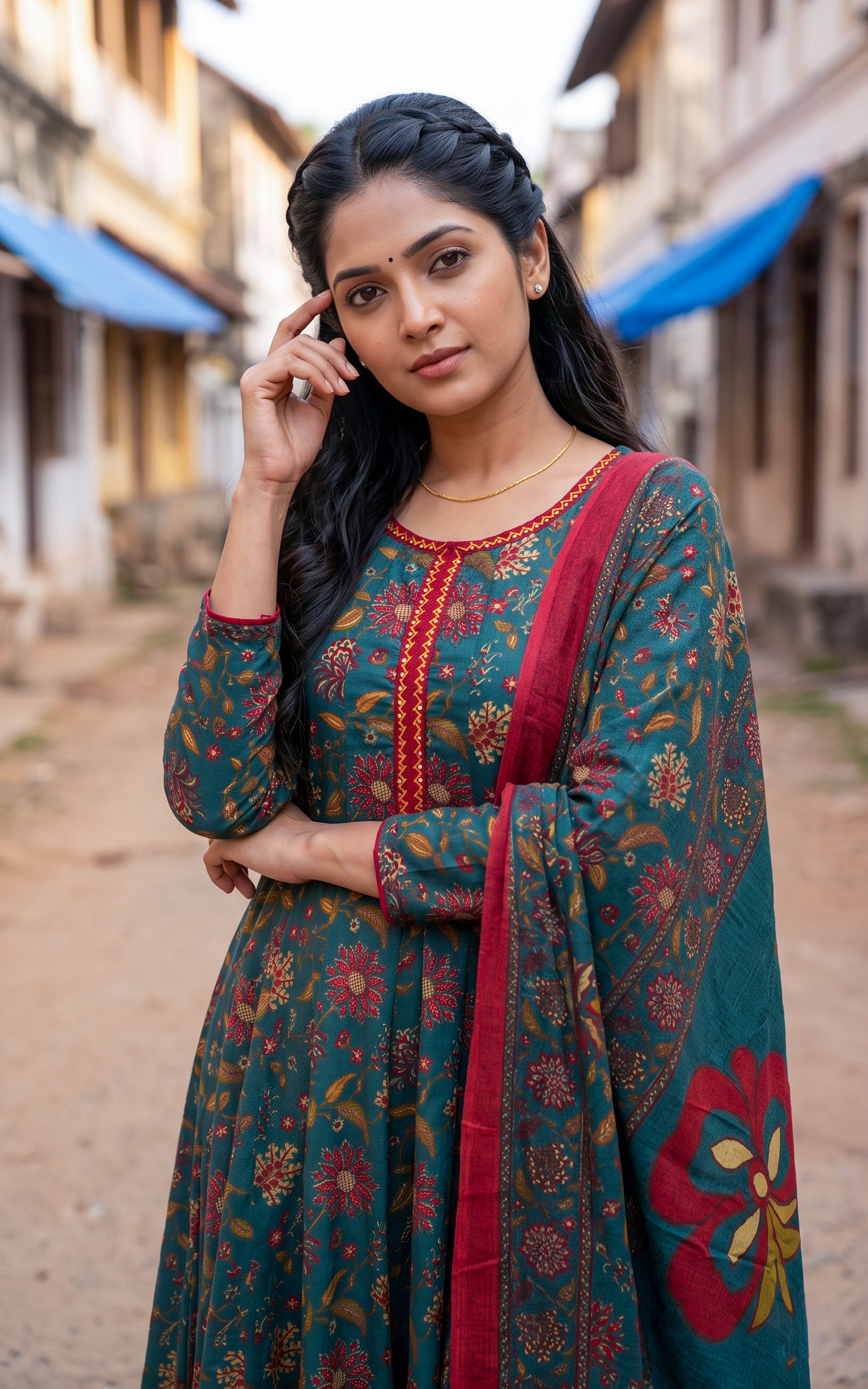 Thendral Green (Kurti+Dupatta)