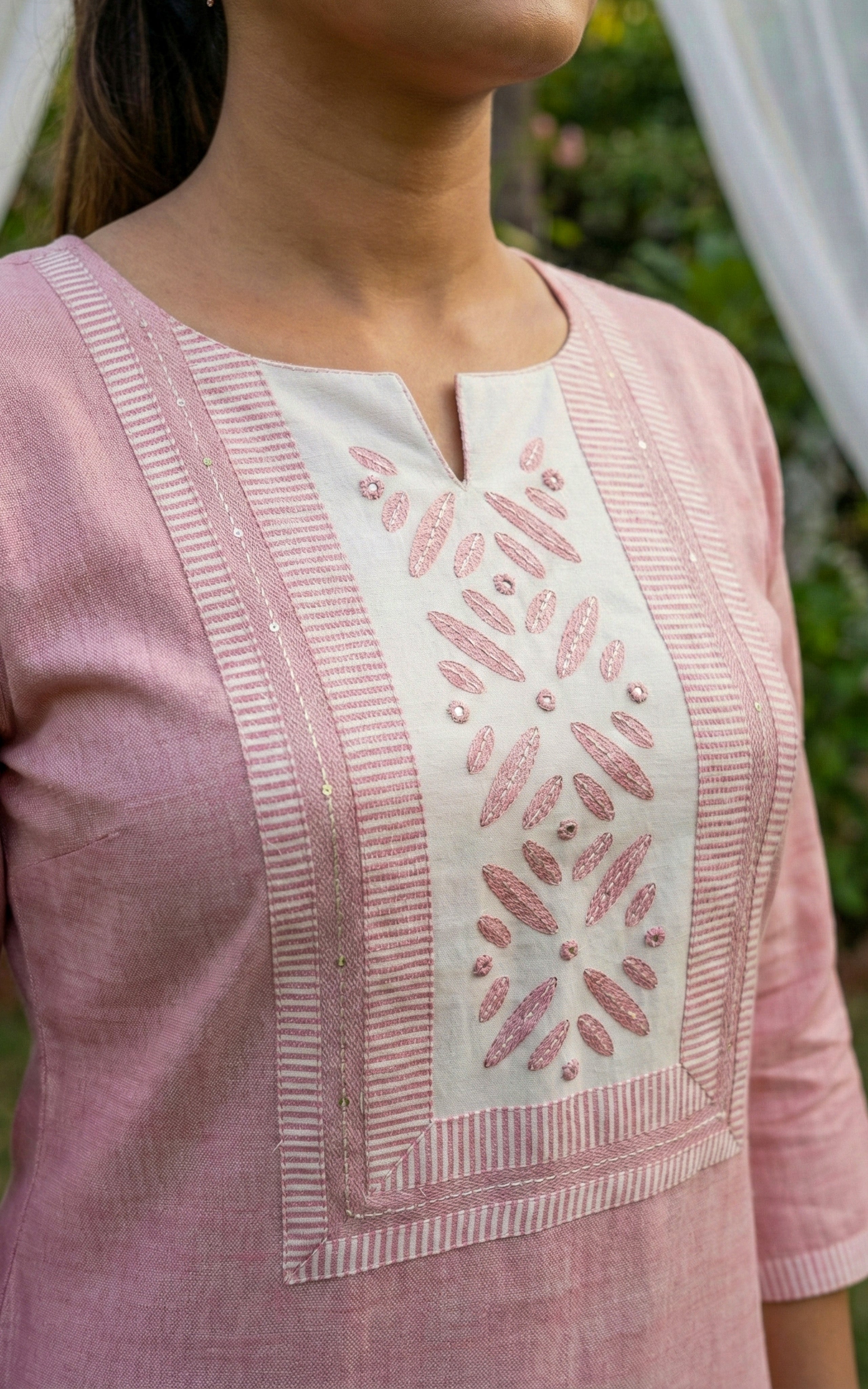 Office wear south cotton embroidered kurti set for women