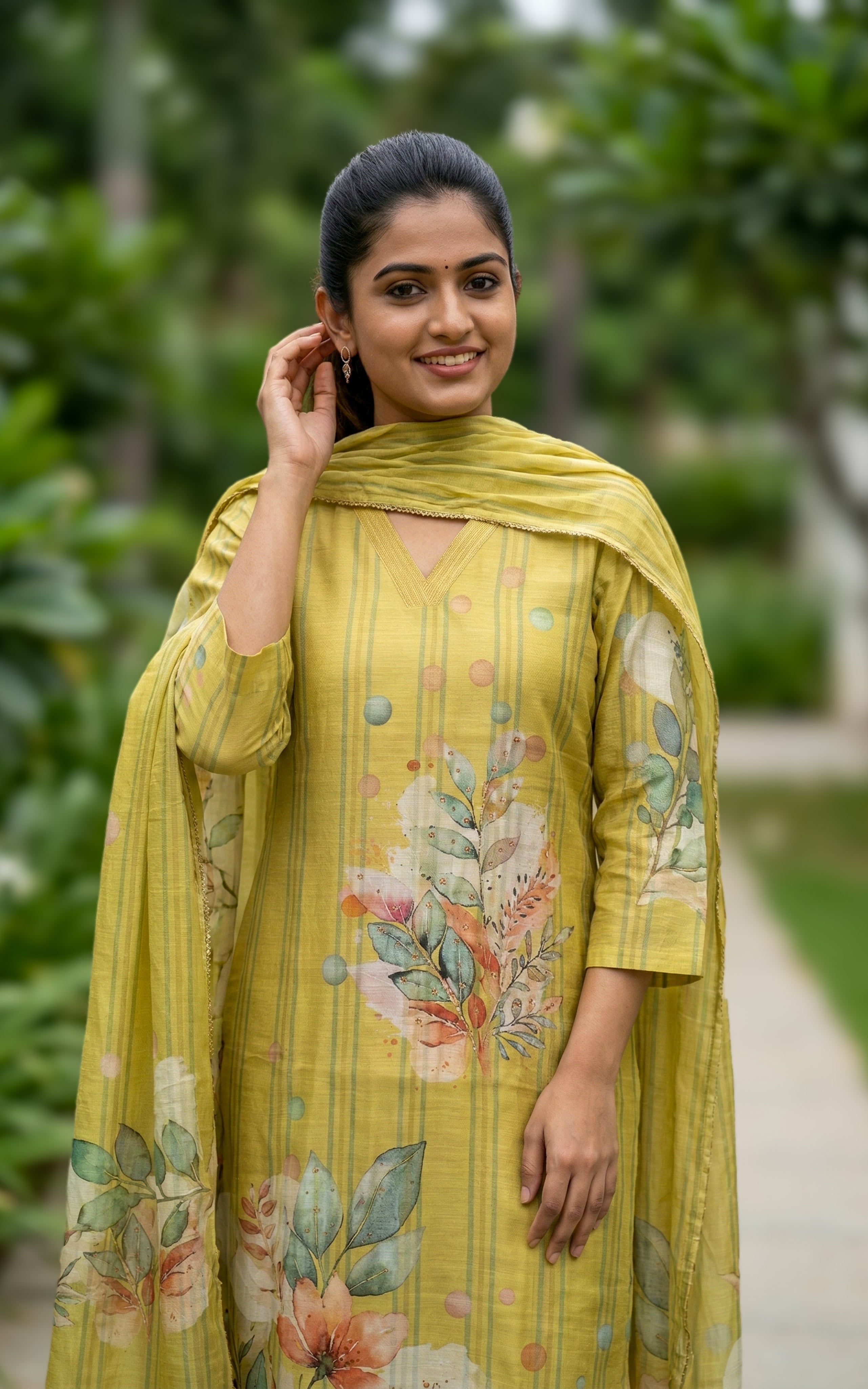 lime green kurti pant set daily wear
comfortable art silk kurti set
casual straight cut kurti with pant
soft art silk kurti with dupatta