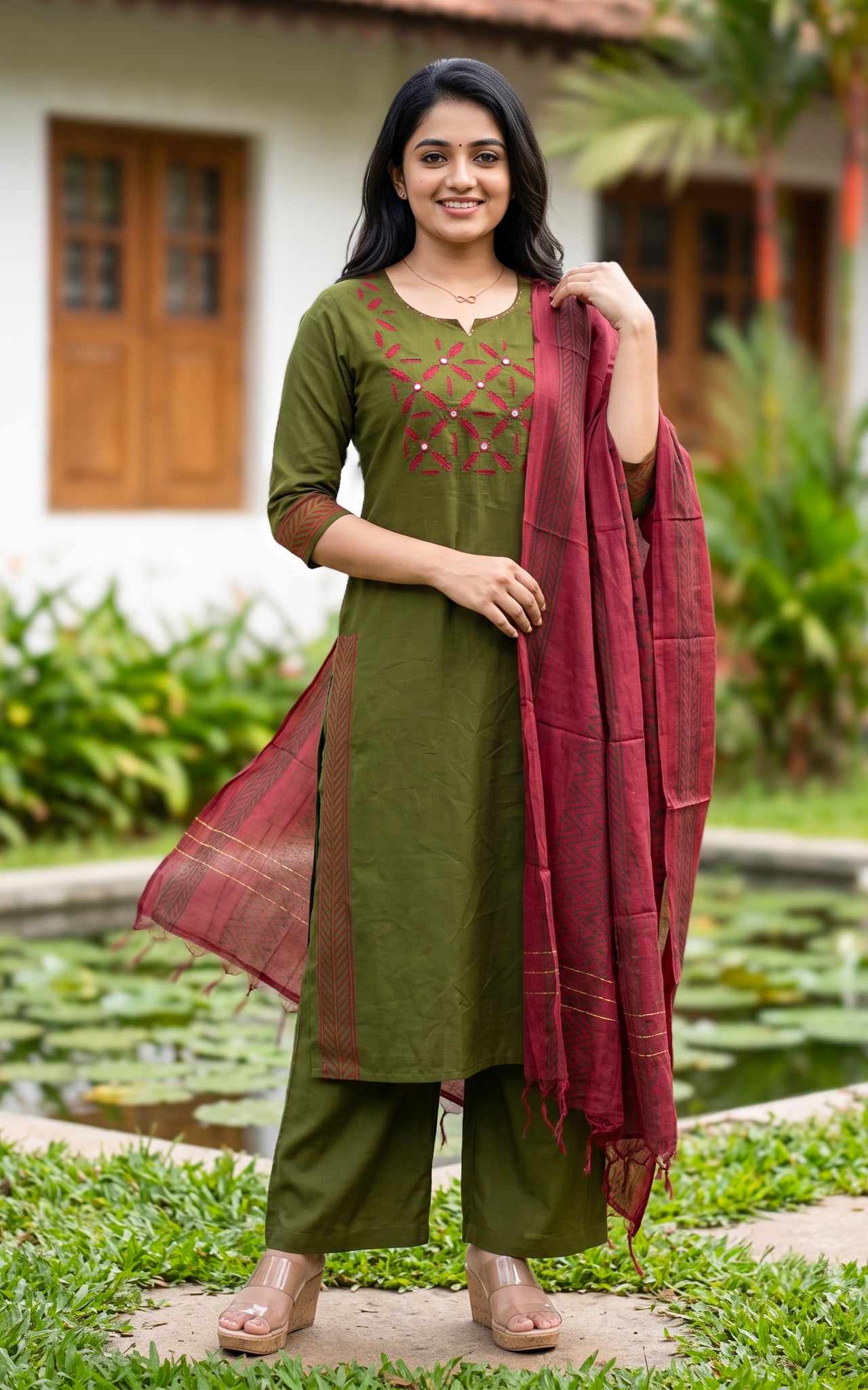 Pratiksha Handblock (Kurti+Pant+Dupatta)