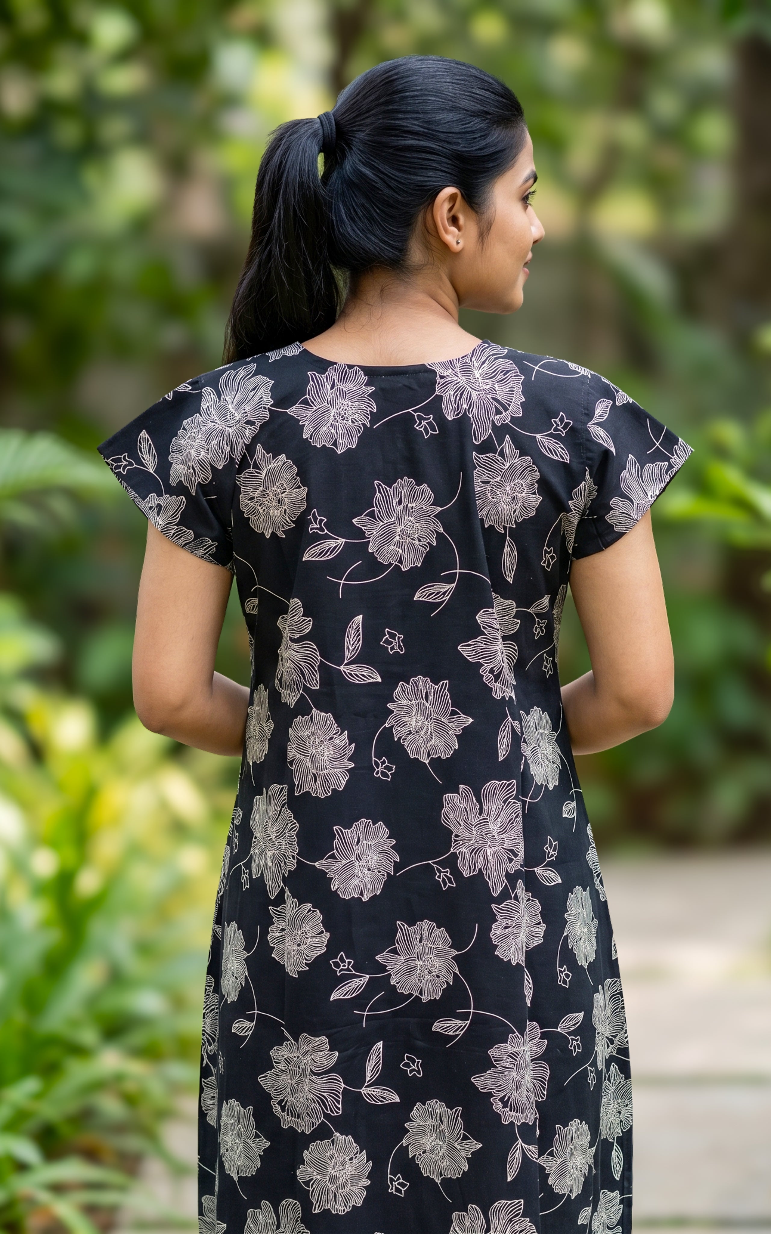Cotton Straight Fit Nighty-160SS14C
