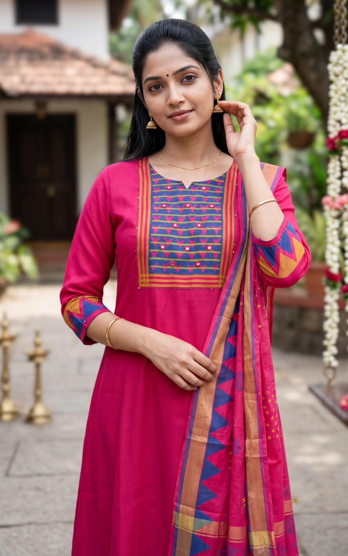 Then Chudar (Kurti+Pant+Dupatta)