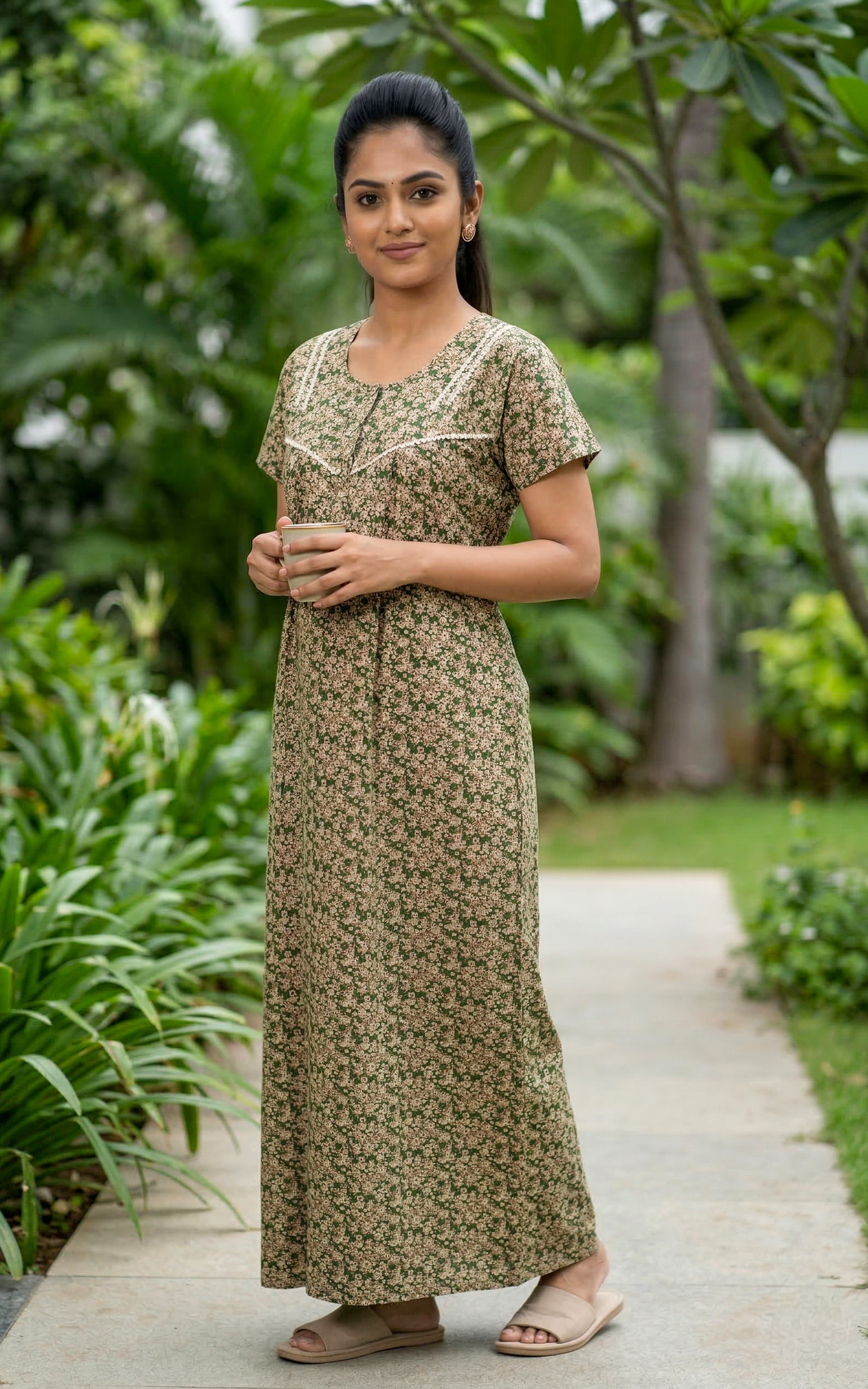 Cotton Straight Fit Nighty-159SS2A
