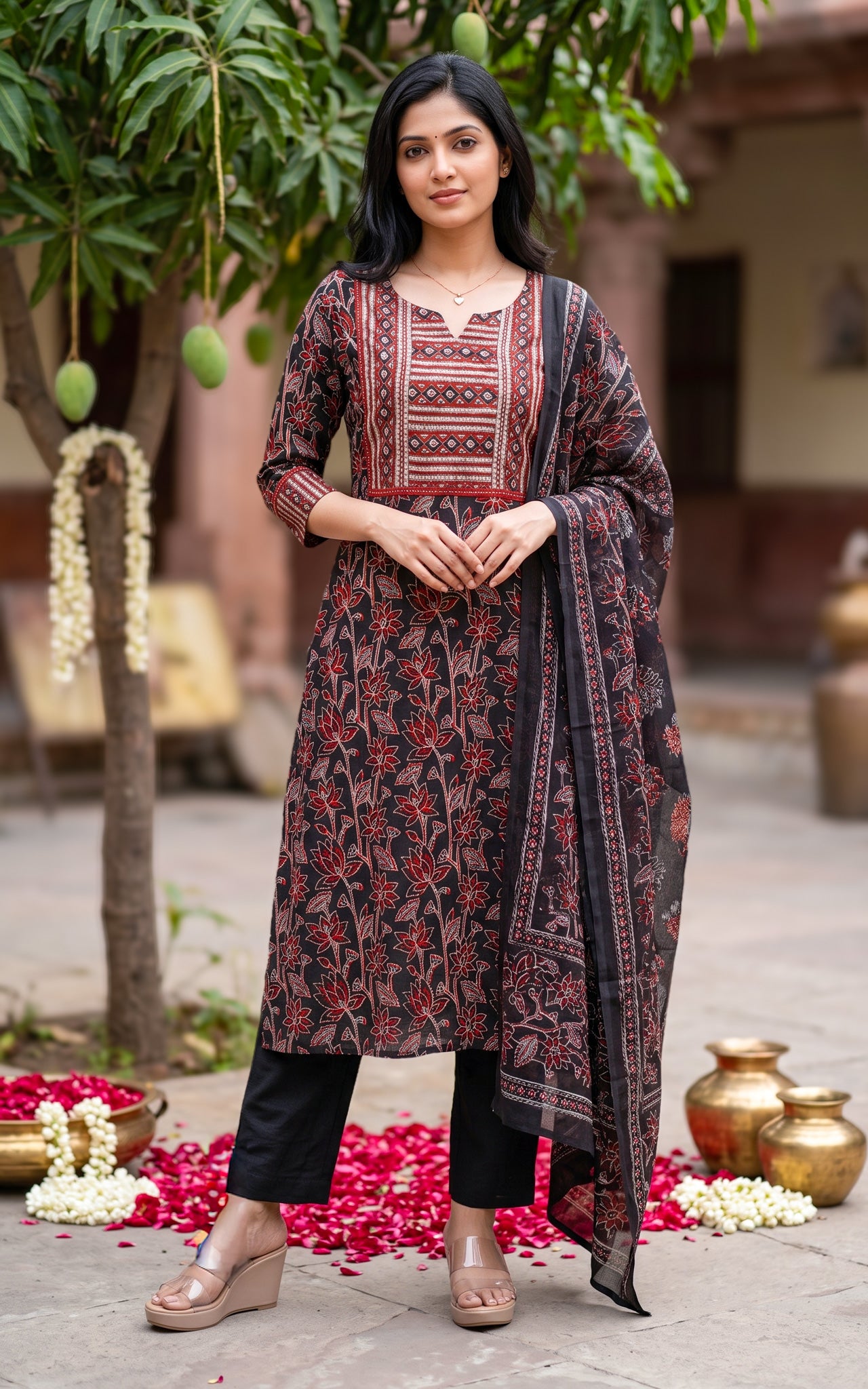 Ruthra Black (Kurti+Pant+Dupatta)