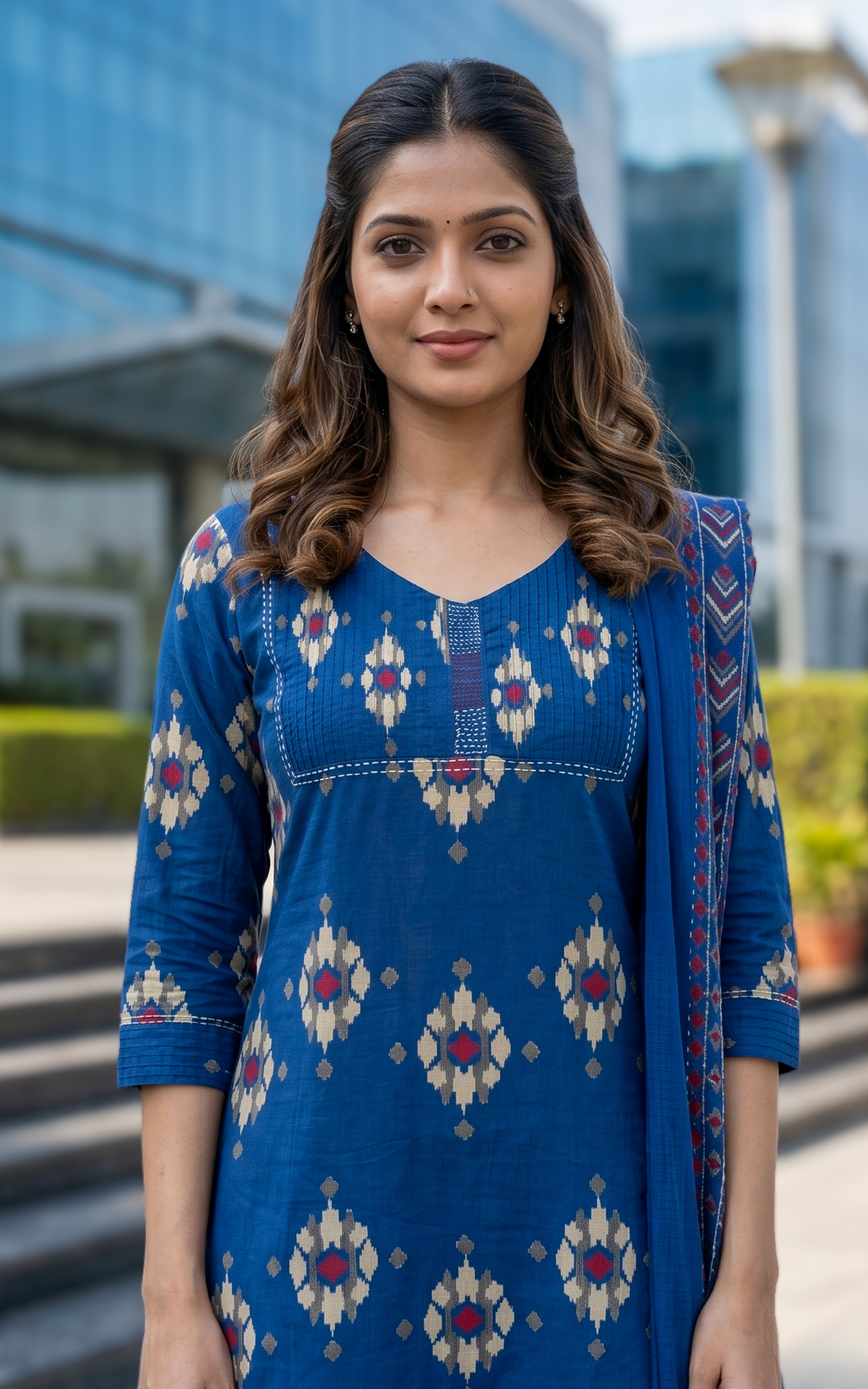 Moulika Blue (Kurti+Pant+Dupatta)
