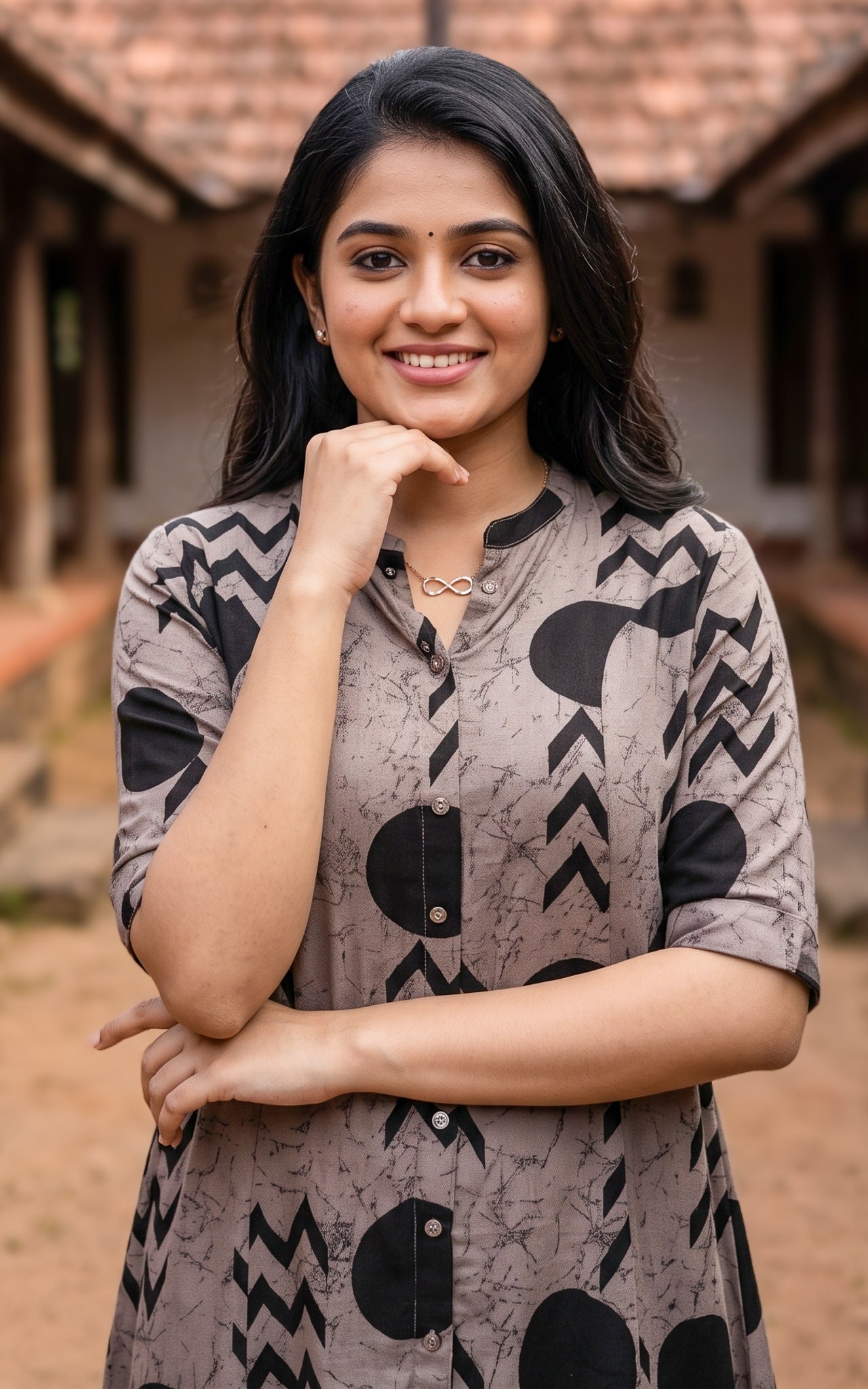 Grey Cotton Flex Office Wear Kurti Set for Women