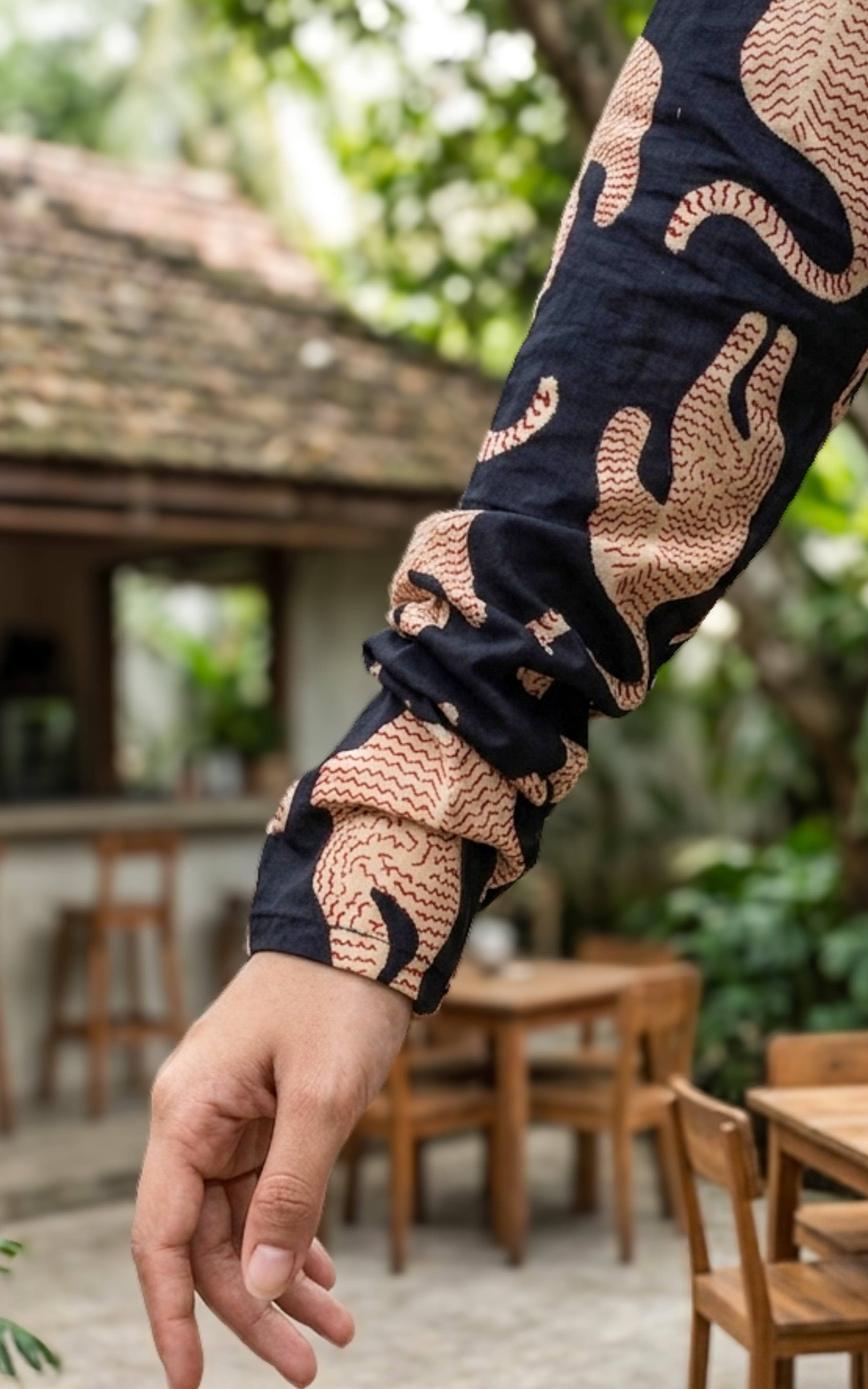Instore – Handblock Printed Cotton Short Straight Cut Kurti for Women – Gathered Sleeves – Ethnic Wear