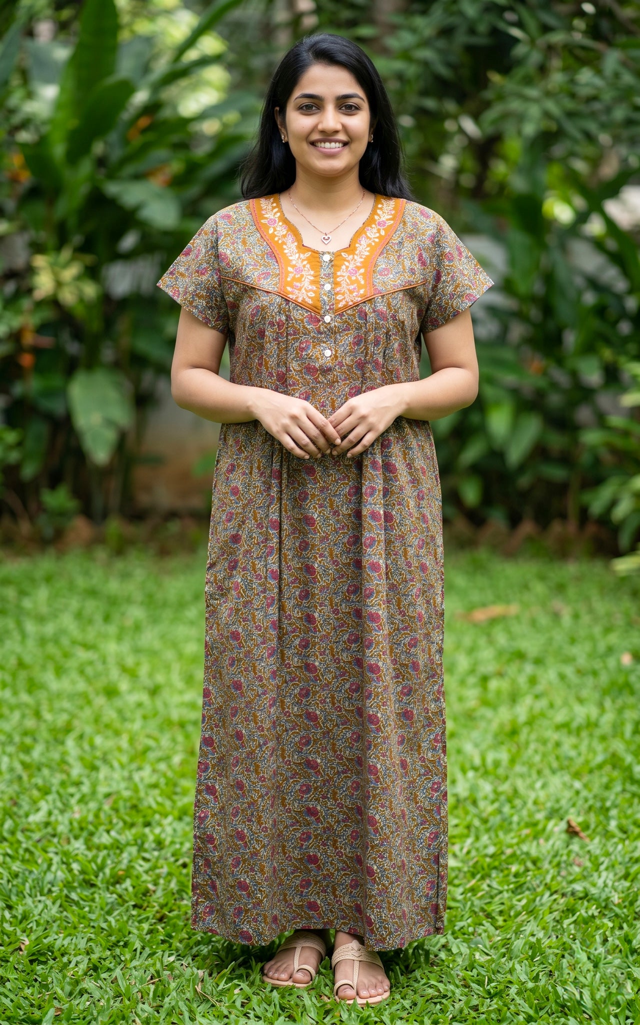 Cotton Straight Fit Nighty-162SS12
