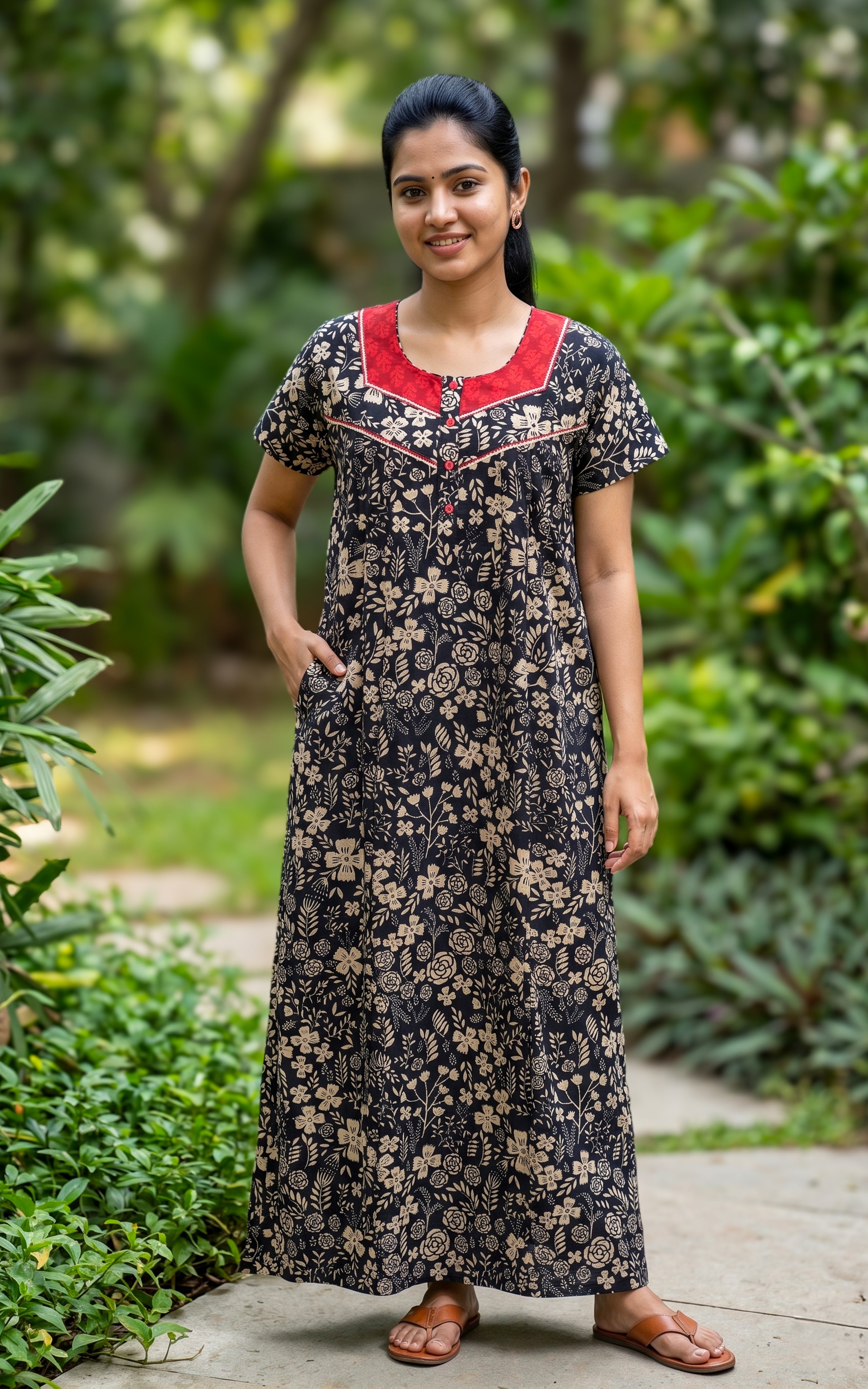 Cotton Straight Fit Nighty-160SS11A