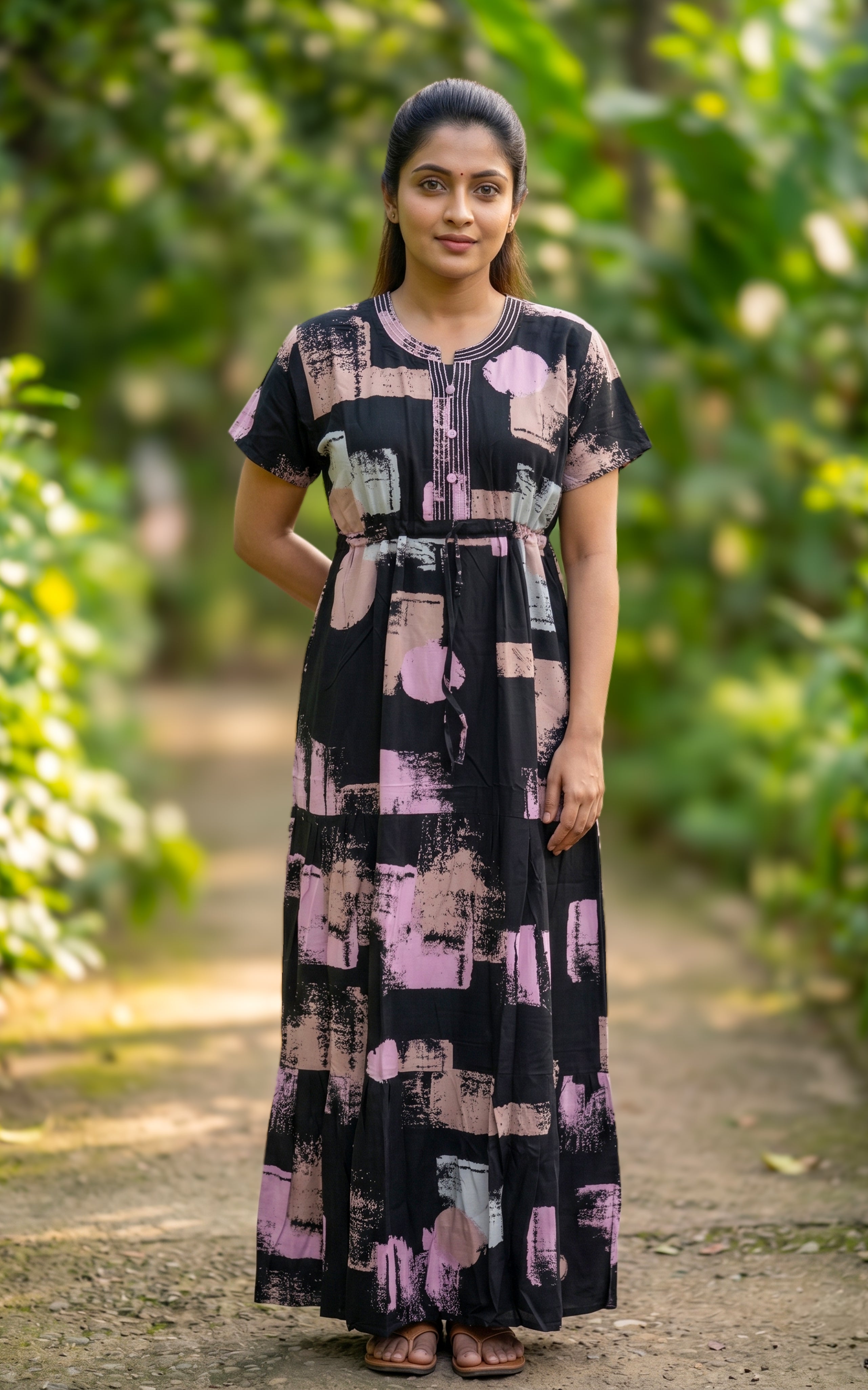 Cotton Straight Fit Nighty-160SS7