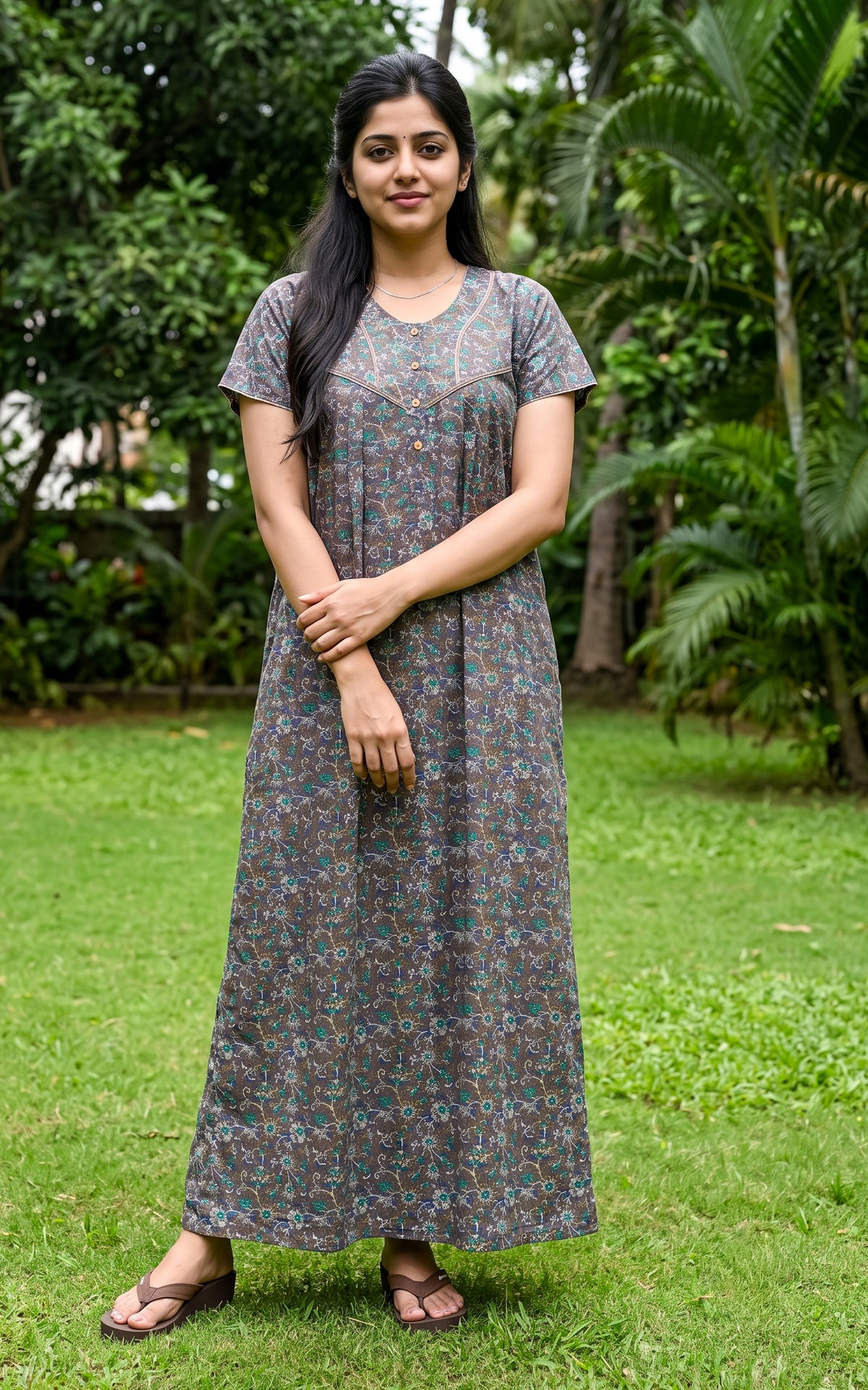 Cotton Straight Fit Nighty-165SS10