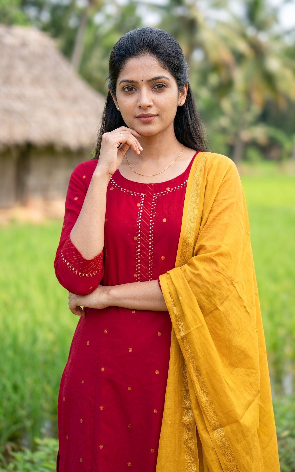 Kumari Red (Kurti+Dupatta)