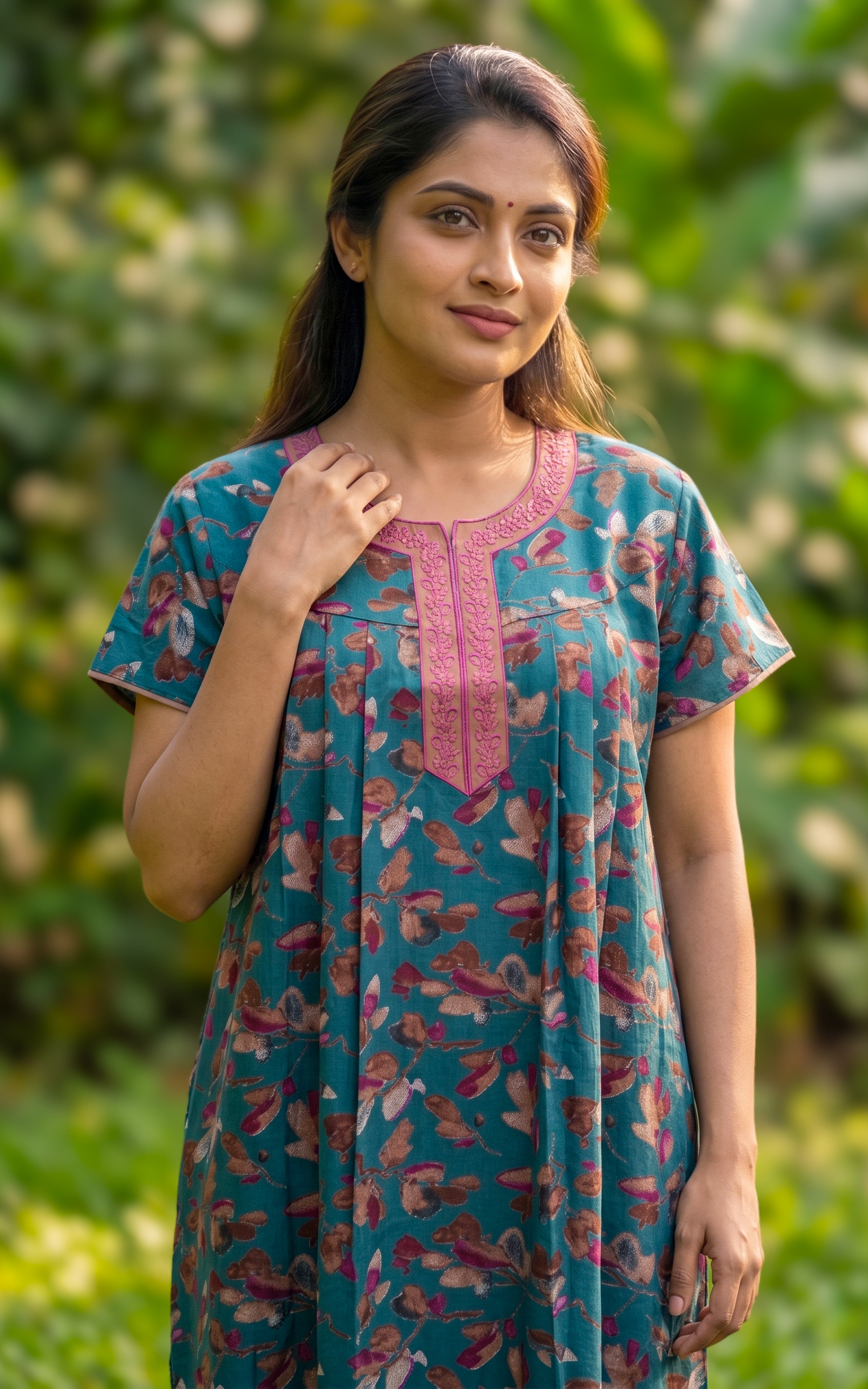 Cotton Straight Fit Nighty-160SS10B